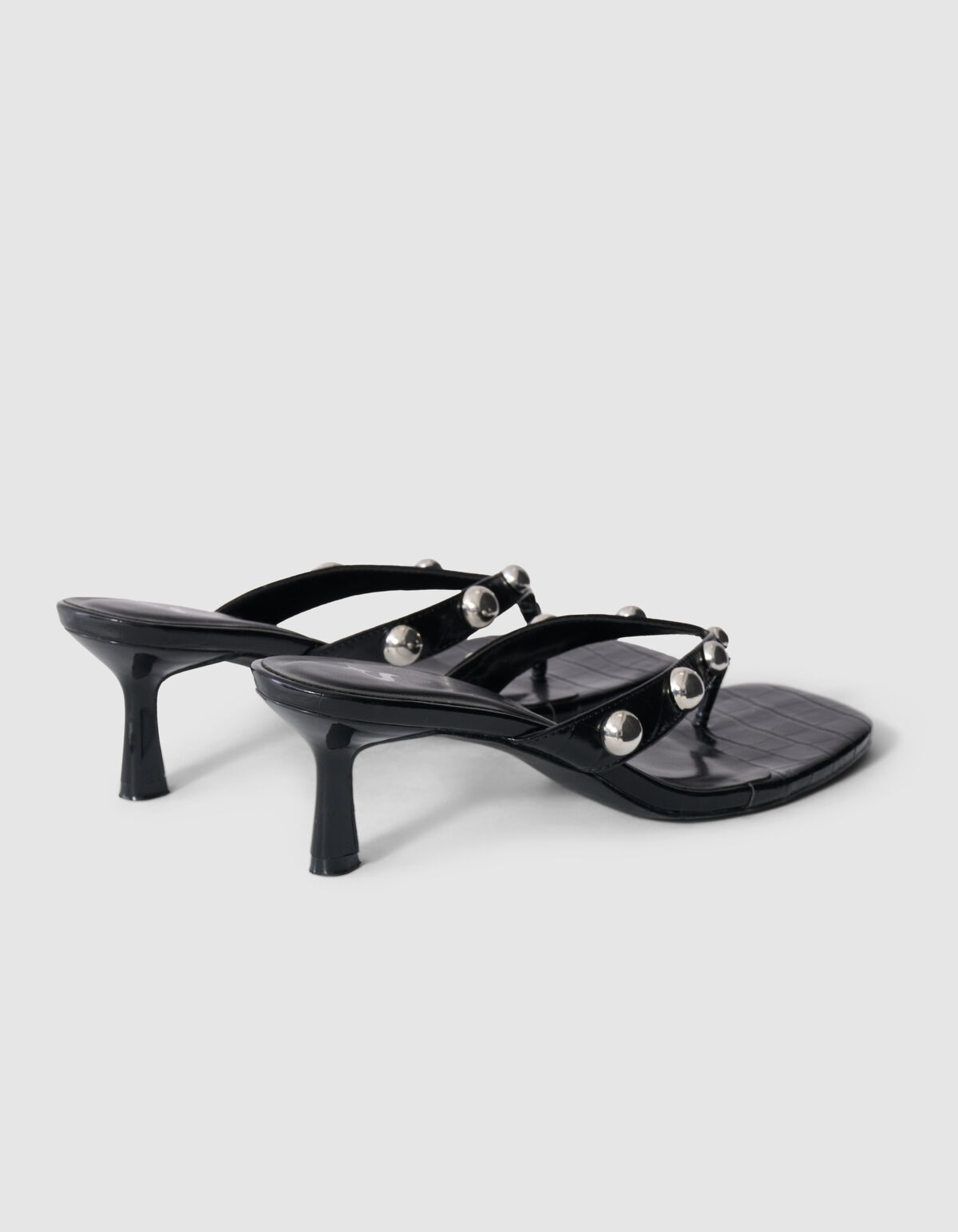 Nieten Slipper Abs&auml;tze Schwarz SHOEBY SHOES