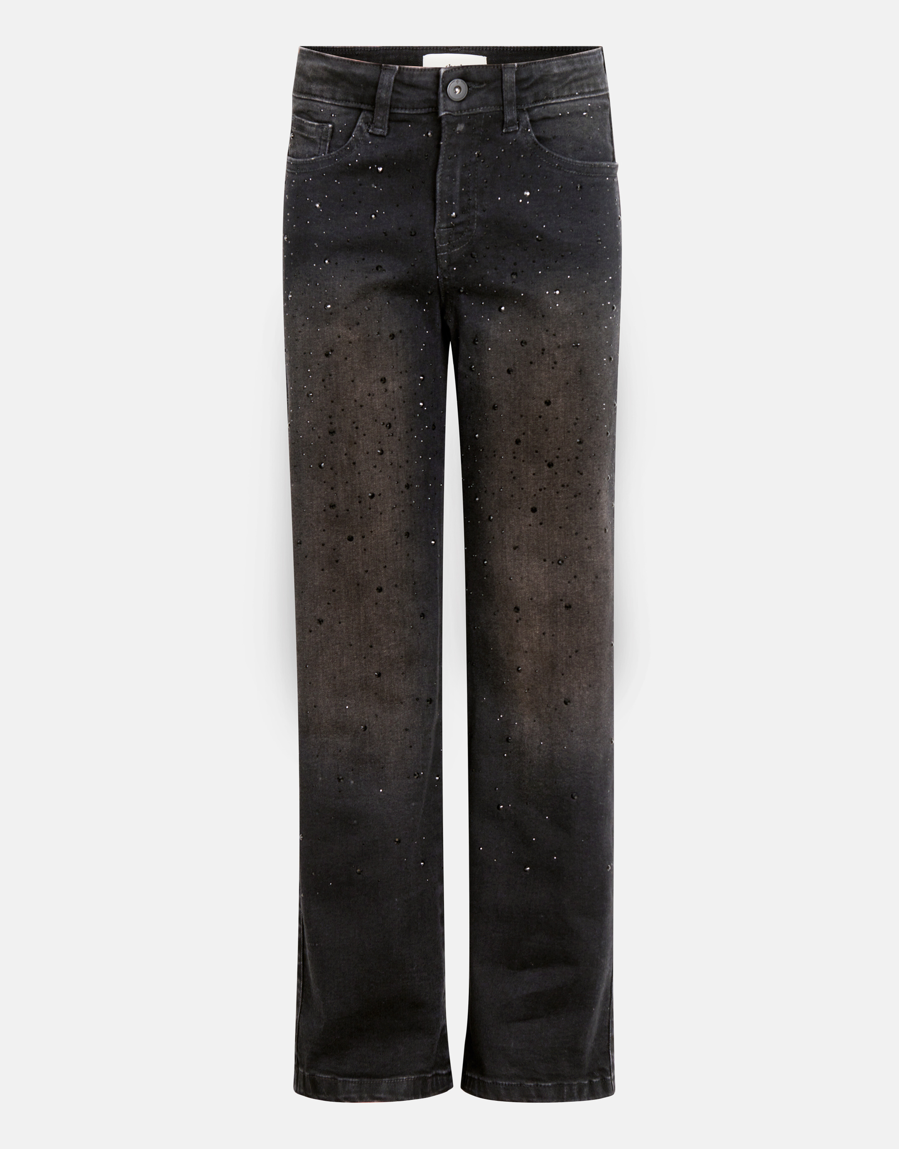 Strass Jeans mit weitem Bein Schwarz SHOEBY GIRLS
