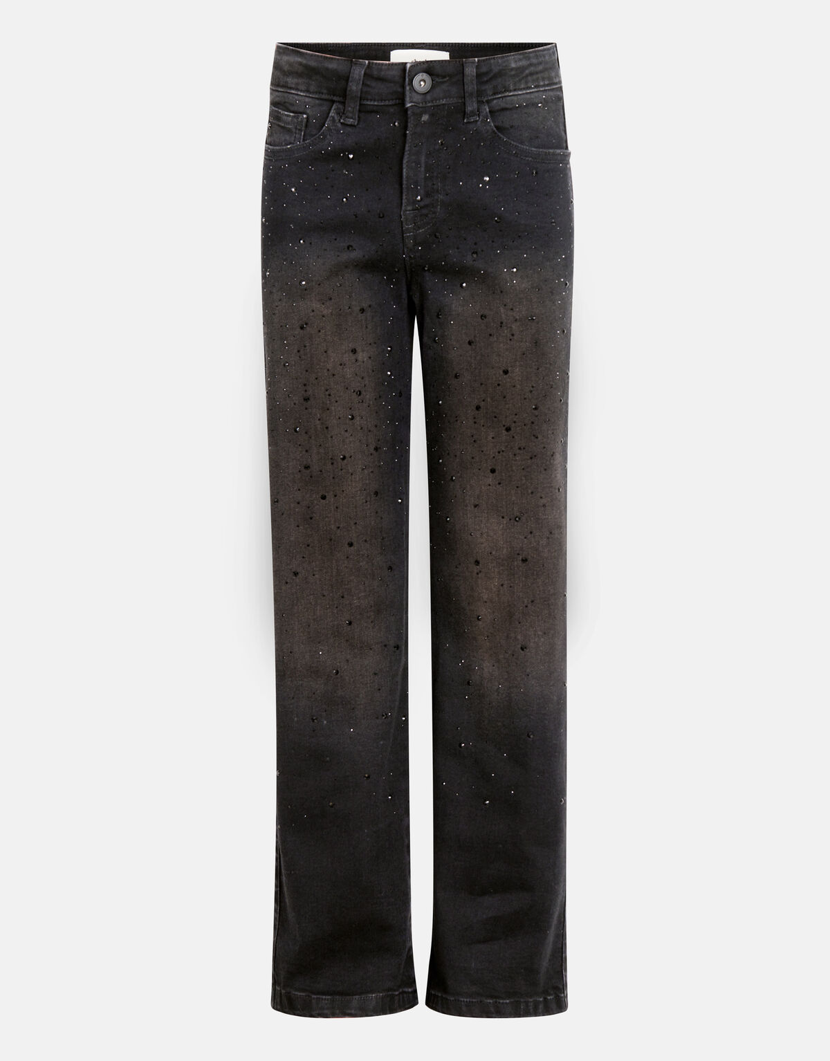 Strass Jeans mit weitem Bein Schwarz SHOEBY GIRLS