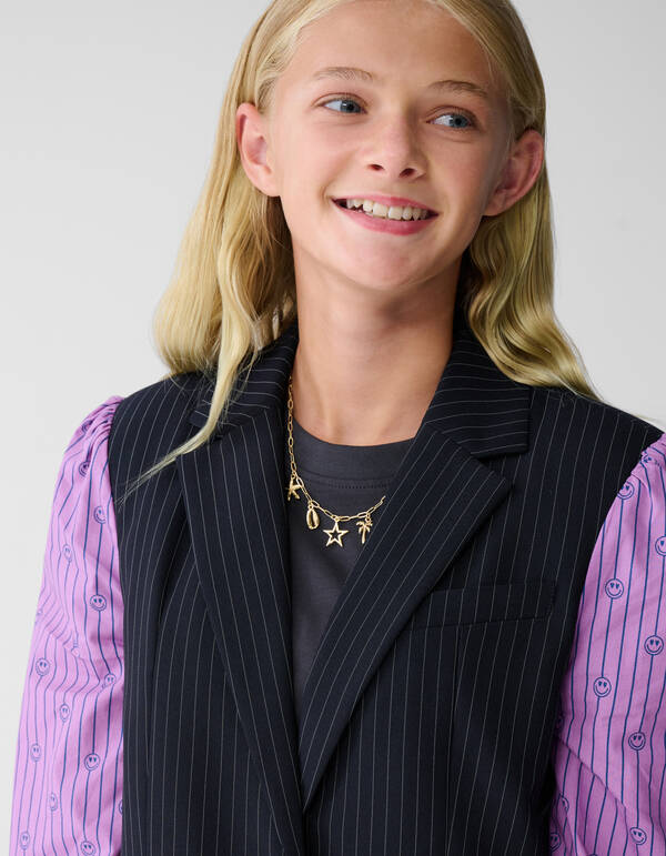 Smiley Nadelstreifenblazer Dunkelblau SHOEBY GIRLS