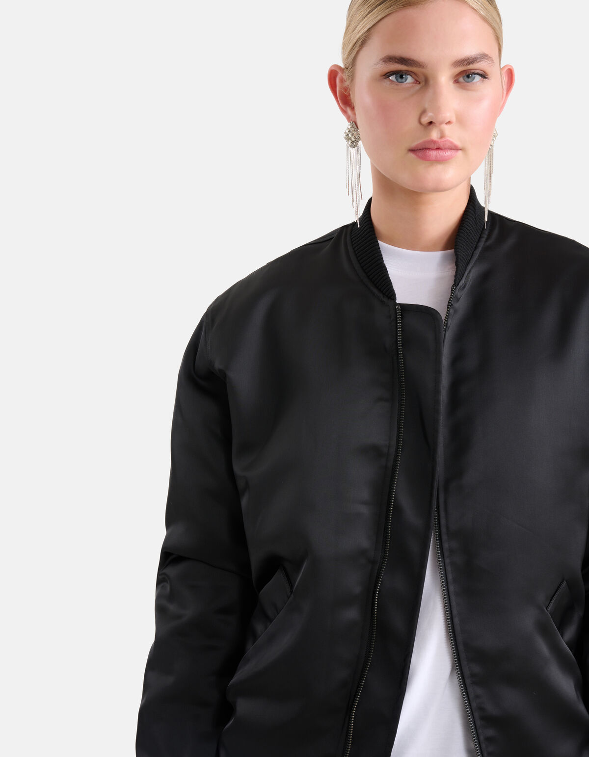 Satin Bomberjacke Schwarz SHOEBY WOMEN