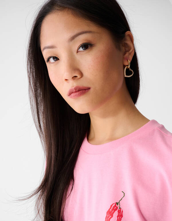 Strass-Herz-Creolen Ohrringe Gold SHOEBY ACCESSOIRES