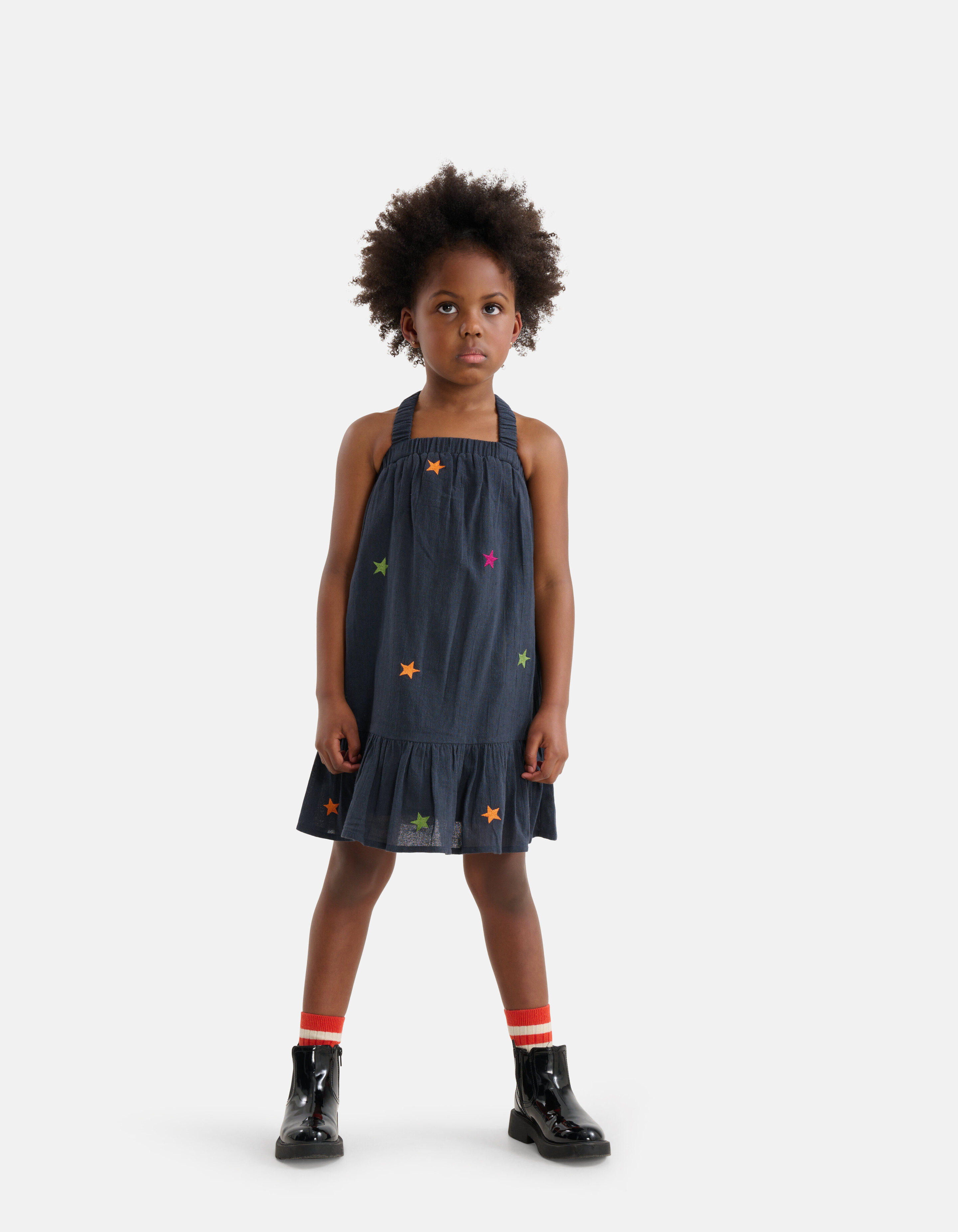 Bedrucktes Sternenkleid Dunkelgrau SHOEBY GIRLS