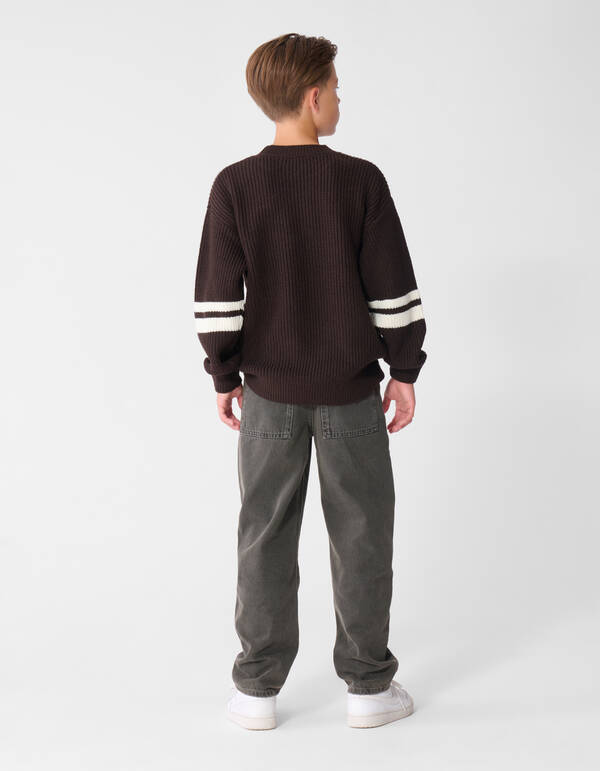 Varsity Strickpullover Dunkelbraun SHOEBY BOYS