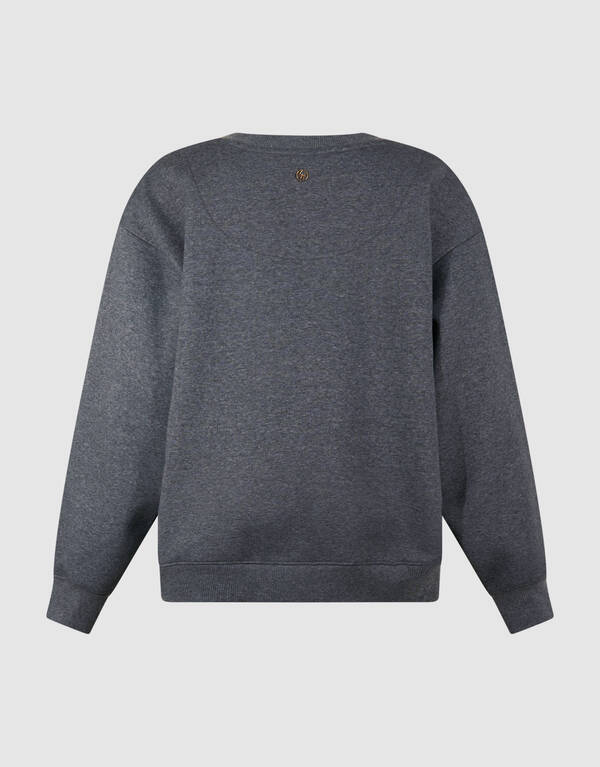 Oversized-Pullover mit V-Ausschnitt Dunkelgrau Von SHOEBY WOMEN