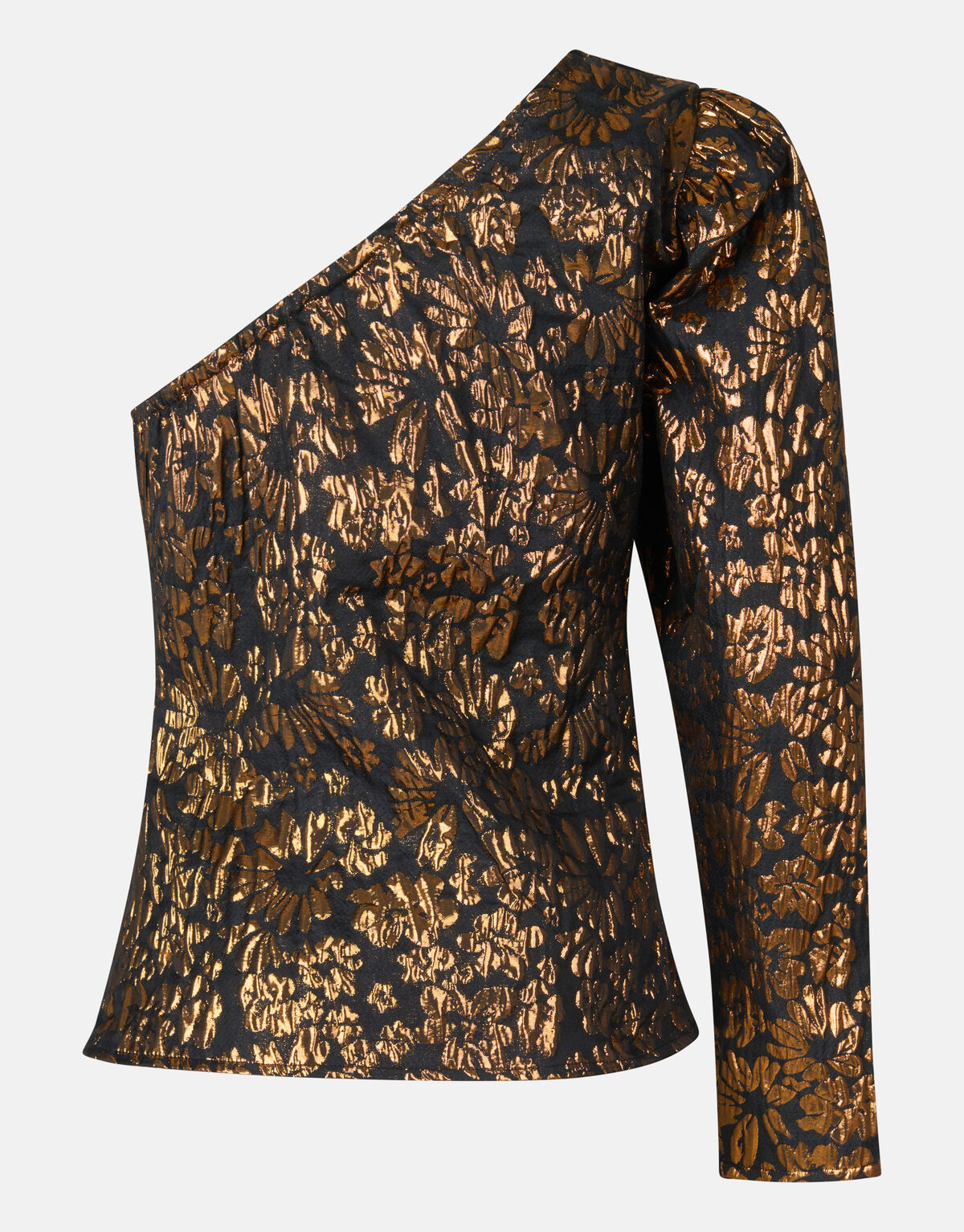 Ein-Schulter-Jacquard-Top Schwarz SHOEBY WOMEN