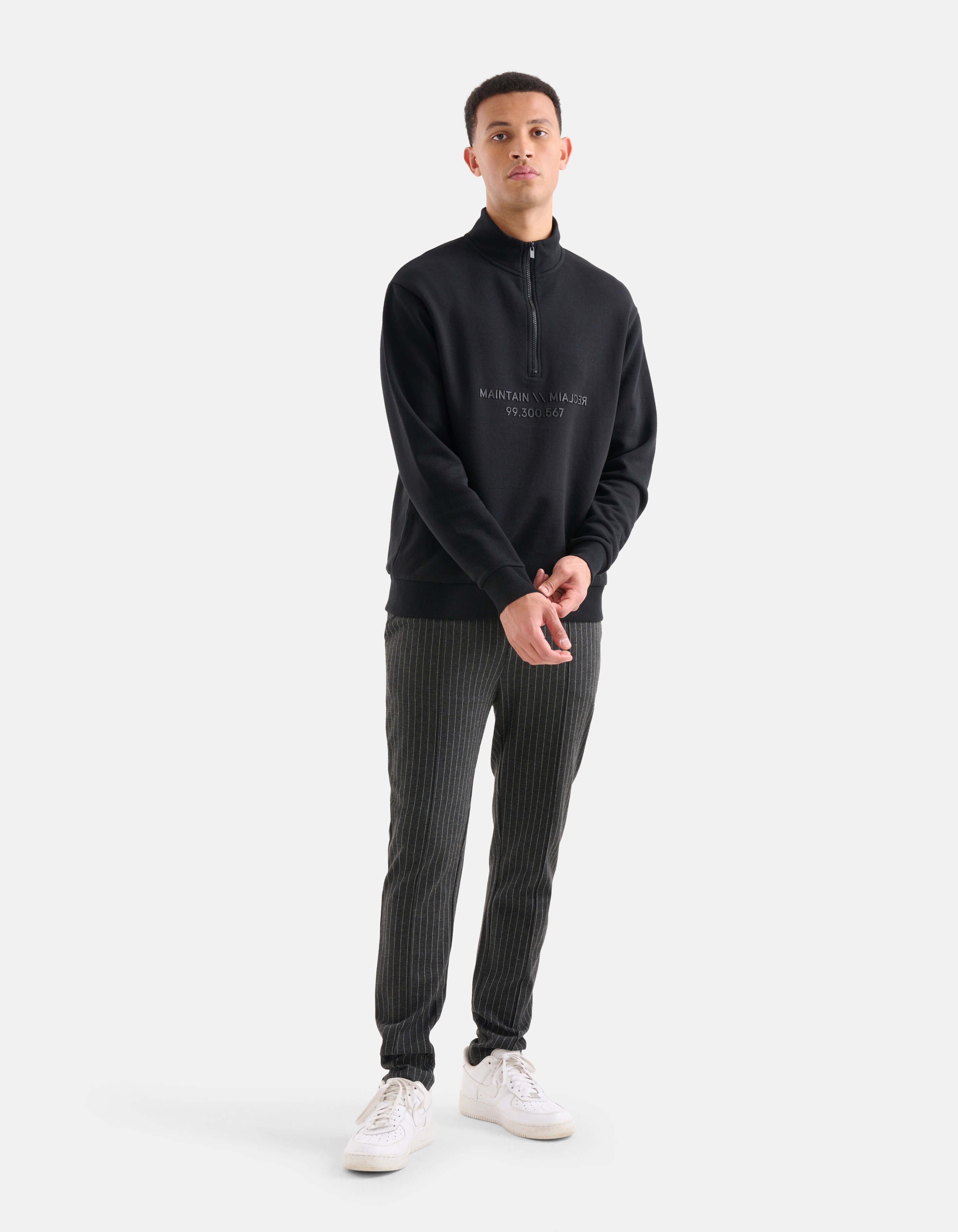 Zip Pullover Schwarz SHOEBY MEN