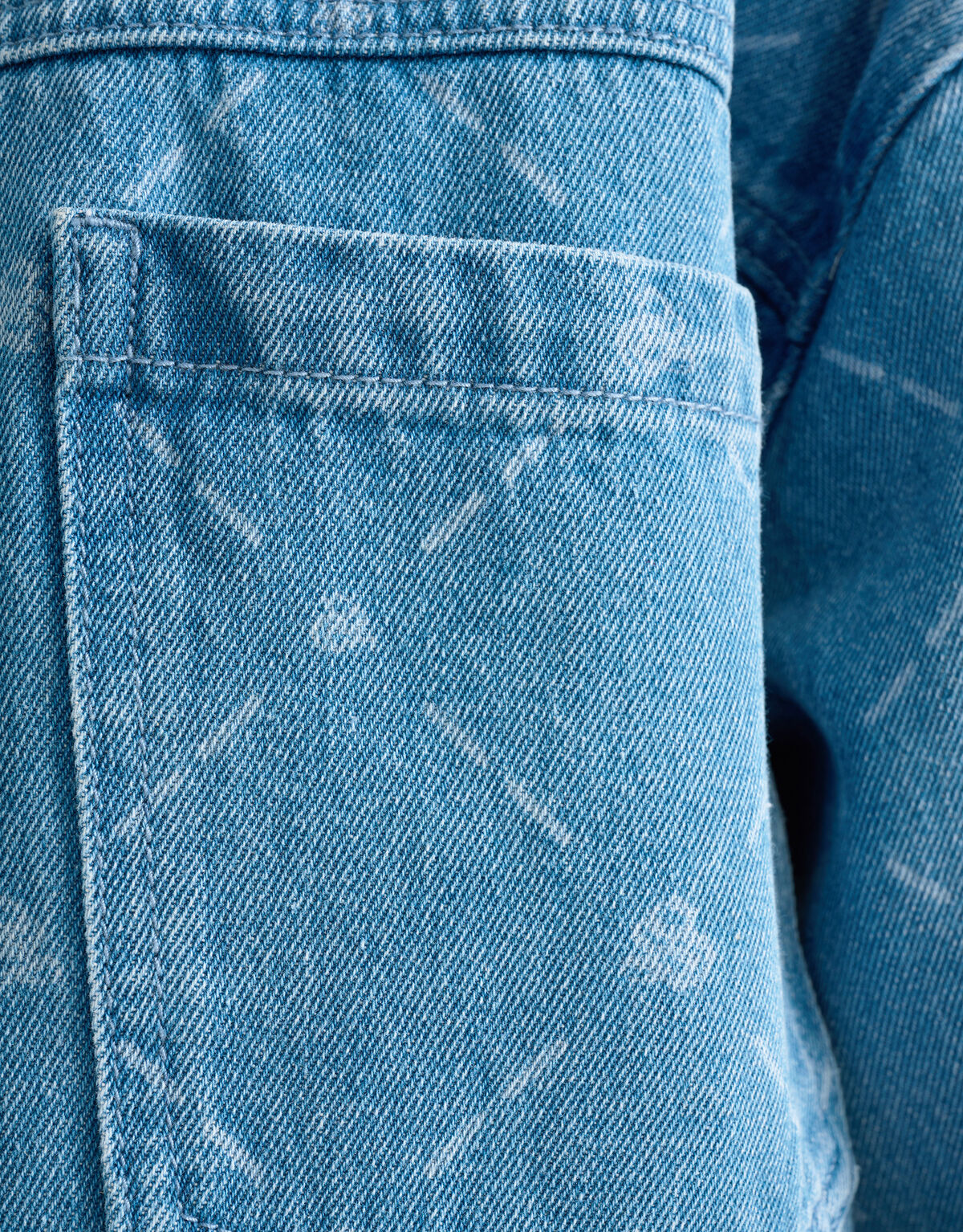 Bedruckte Denim-Bluse Blau SHOEBY WOMEN