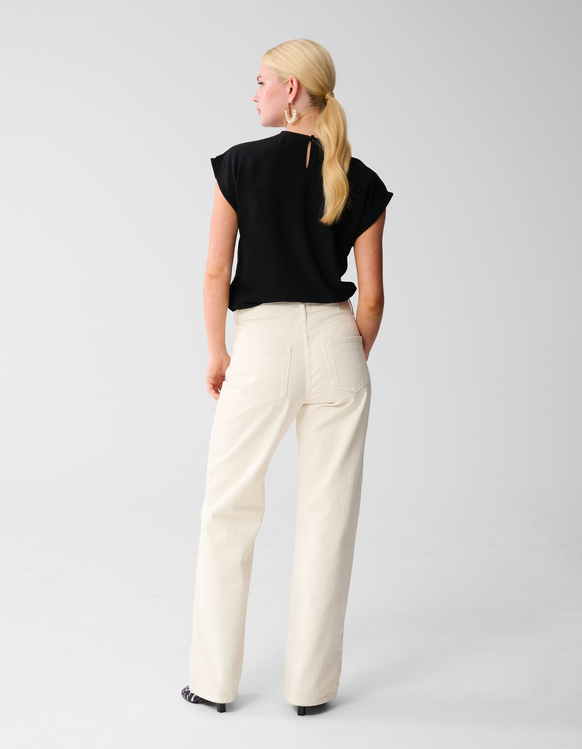 Wide Leg Jeans Gebroken Wit SHOEBY WOMEN