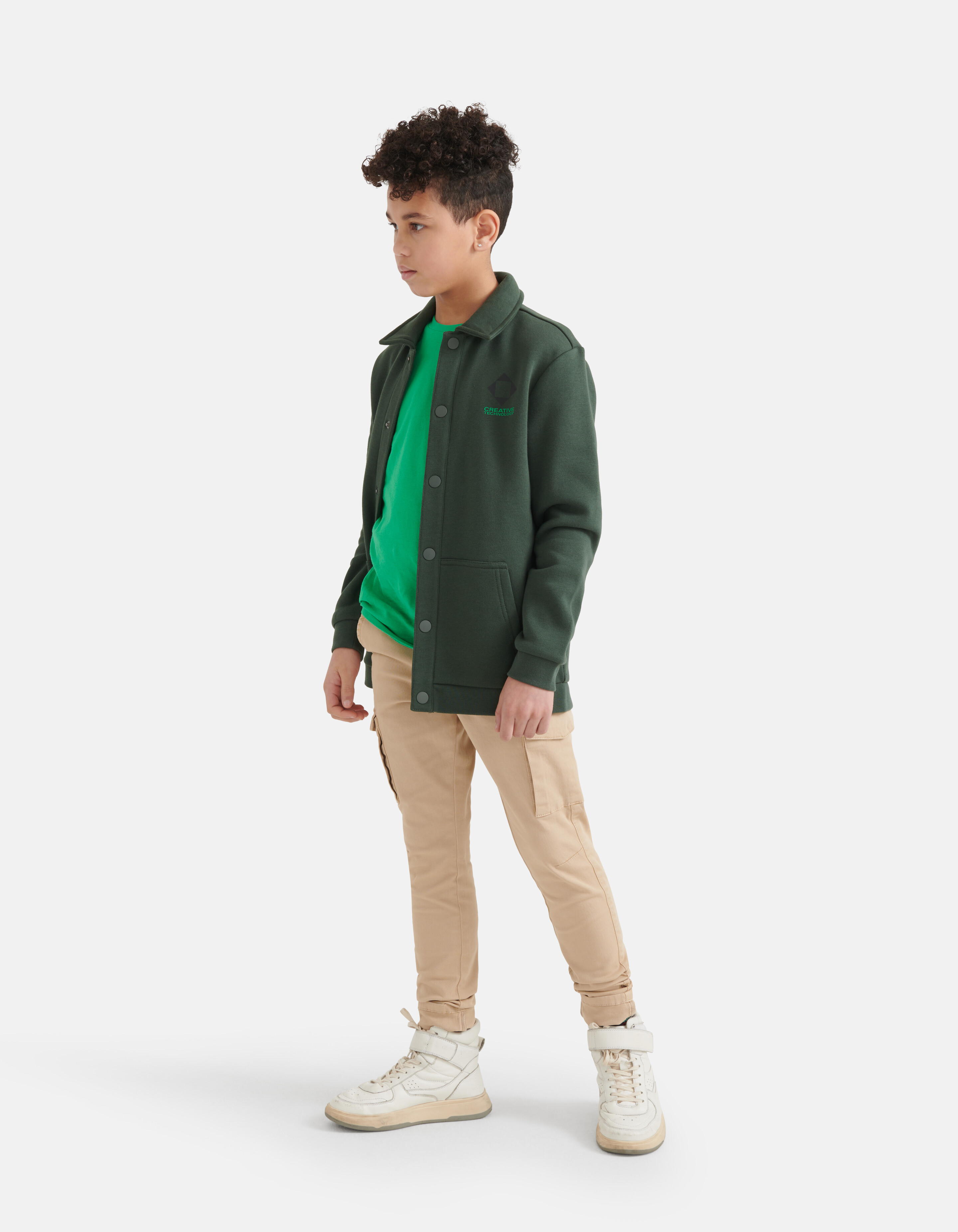 Bedruckte Strickjacke Dunkelgrün SHOEBY BOYS
