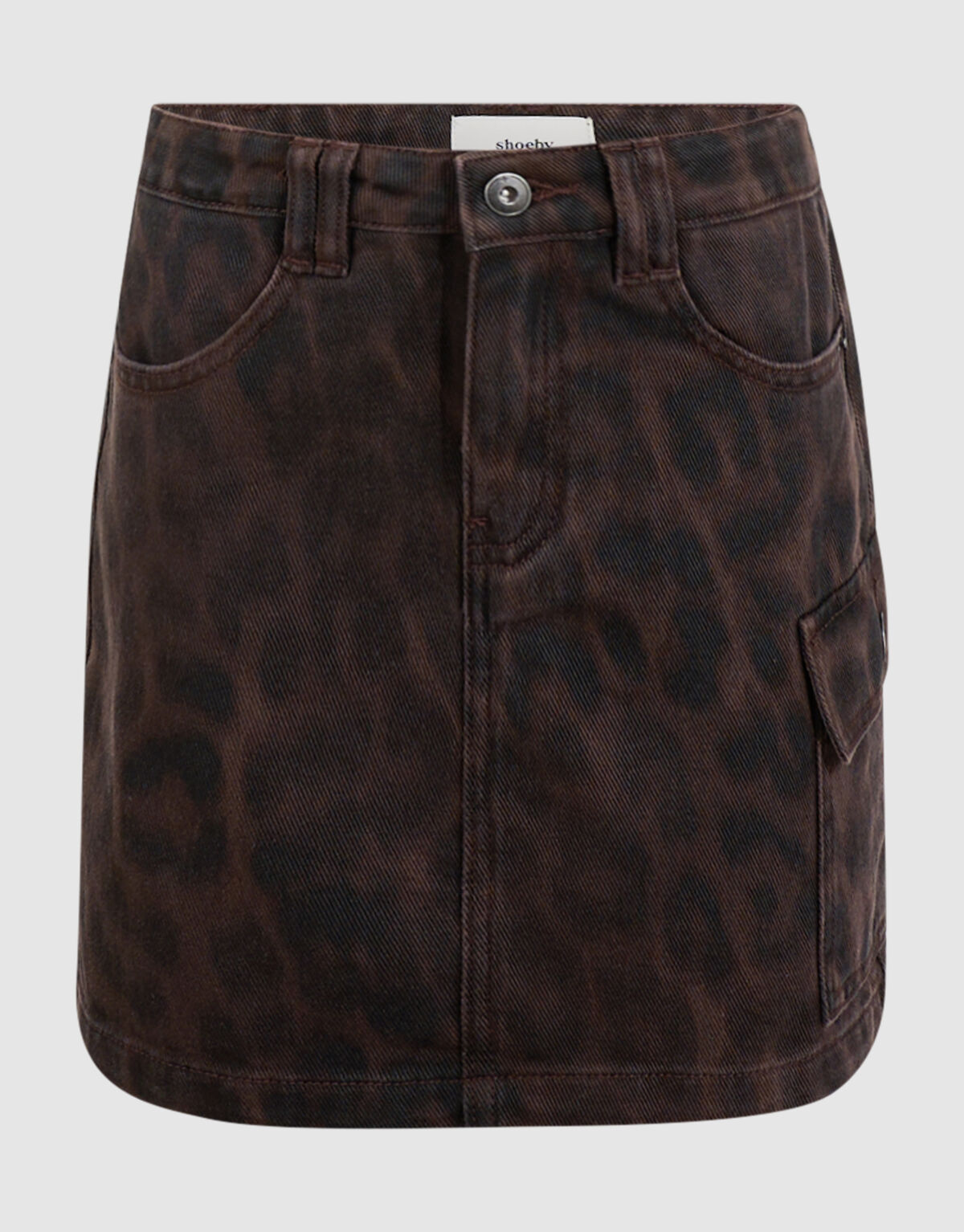 Rock aus Twill mit Leopardenmuster Braun SHOEBY GIRLS