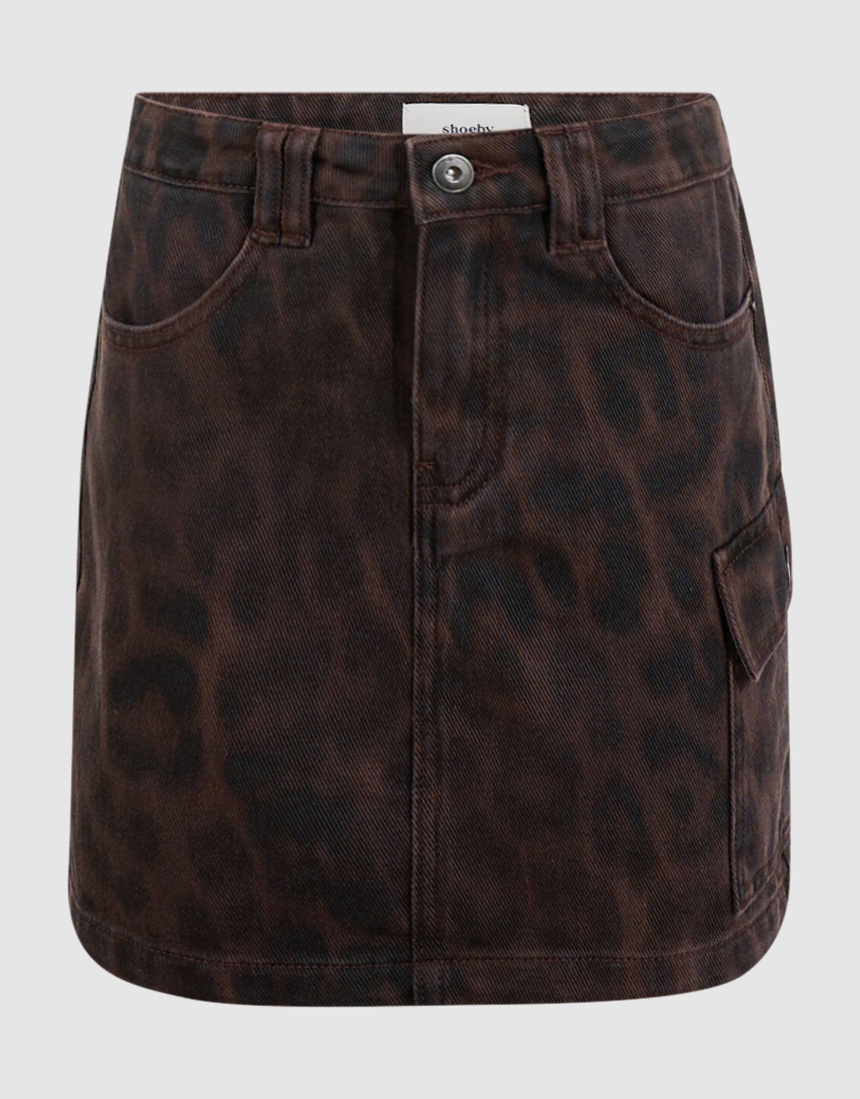 Rock aus Twill mit Leopardenmuster Braun SHOEBY GIRLS