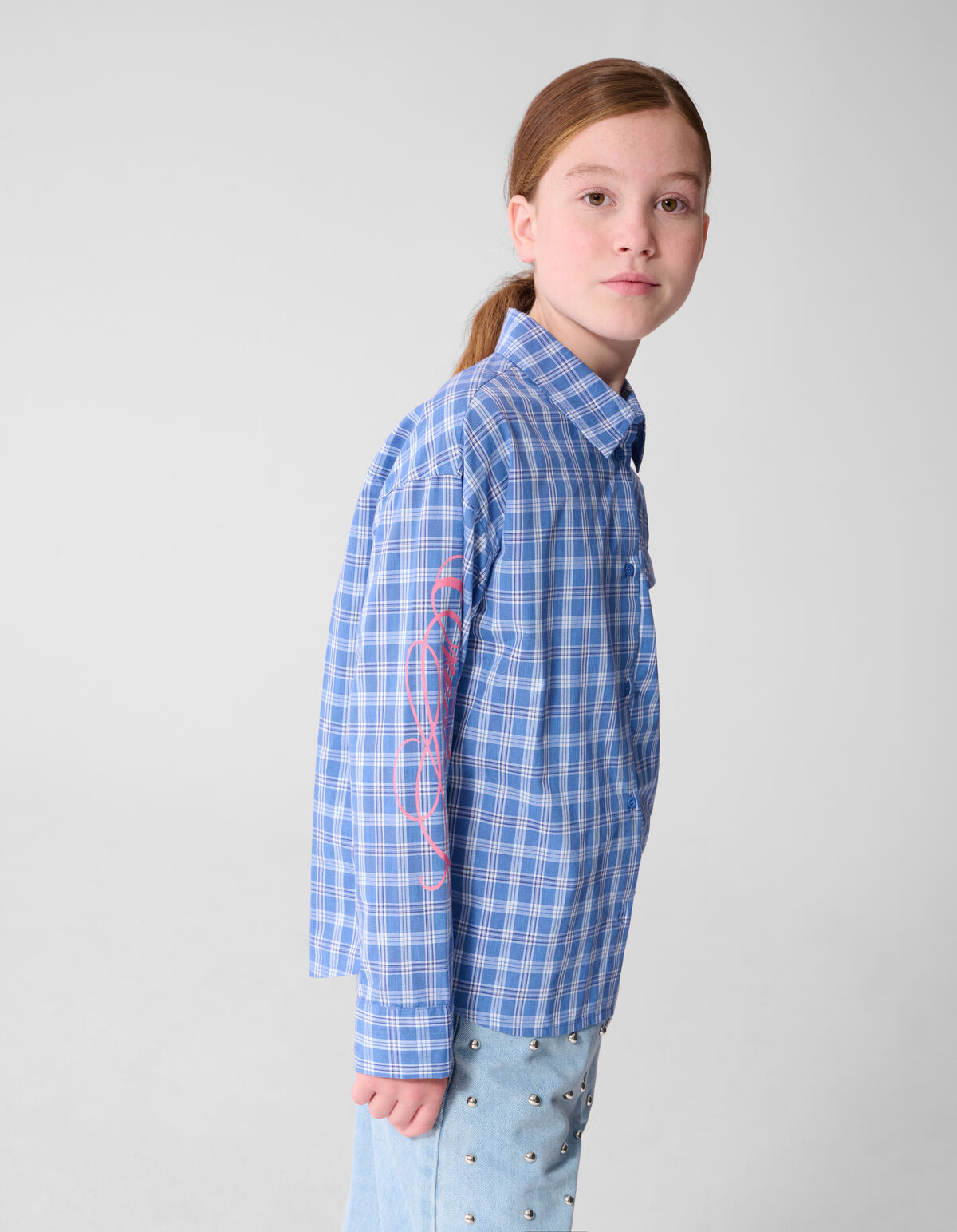 Karierte Bluse Blau SHOEBY GIRLS
