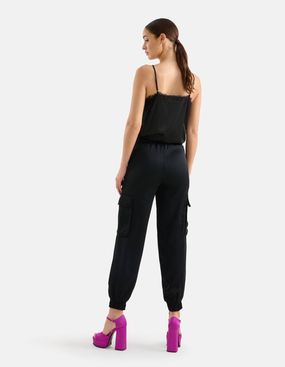Satin Cargo-Hose Schwarz SHOEBY WOMEN