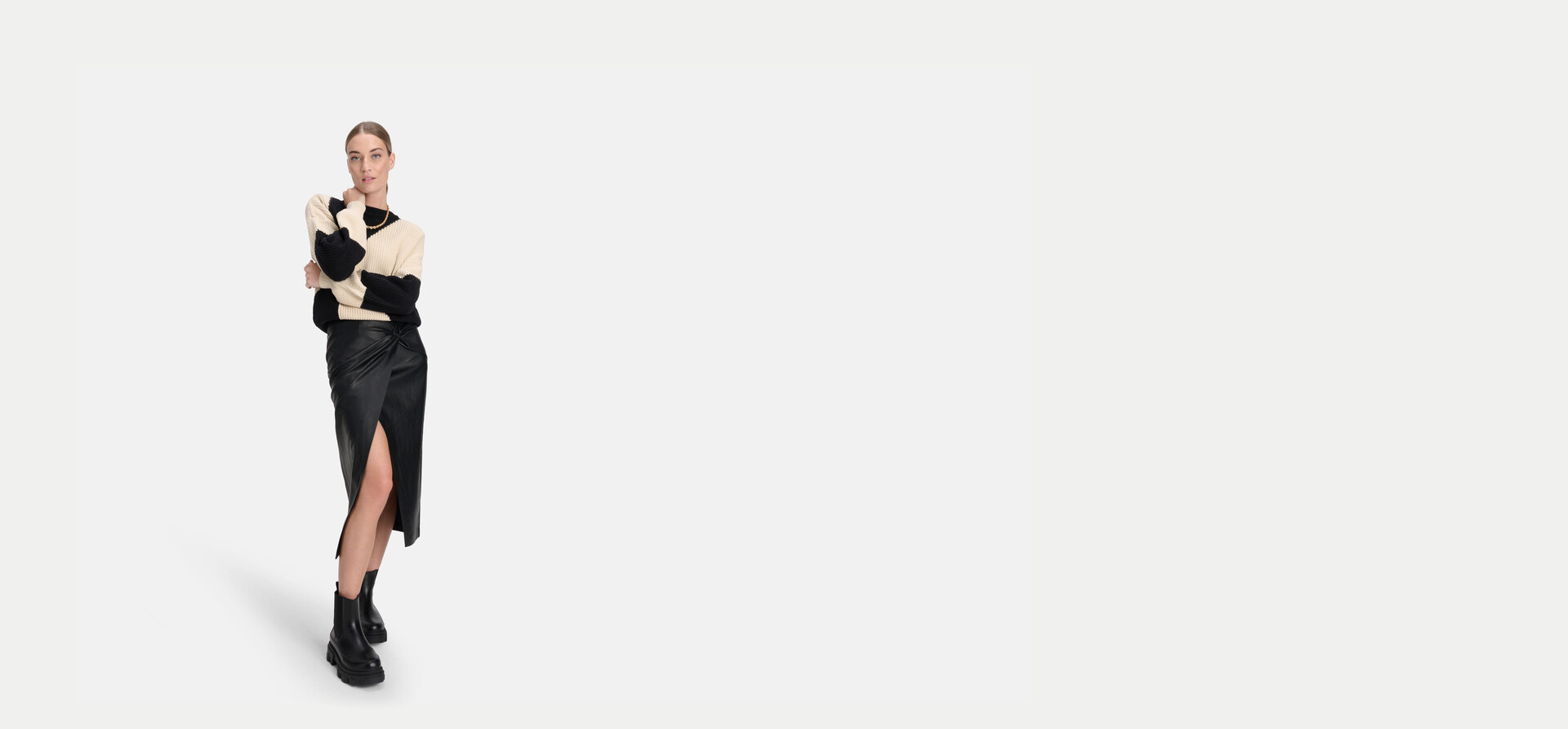 Midirock aus veganem Leder Schwarz By Mieke SHOEBY WOMEN