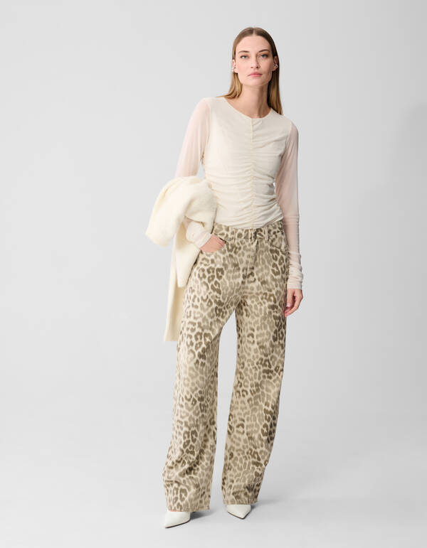 Transparenter Mesh-Top in Cremeweiß SHOEBY WOMEN