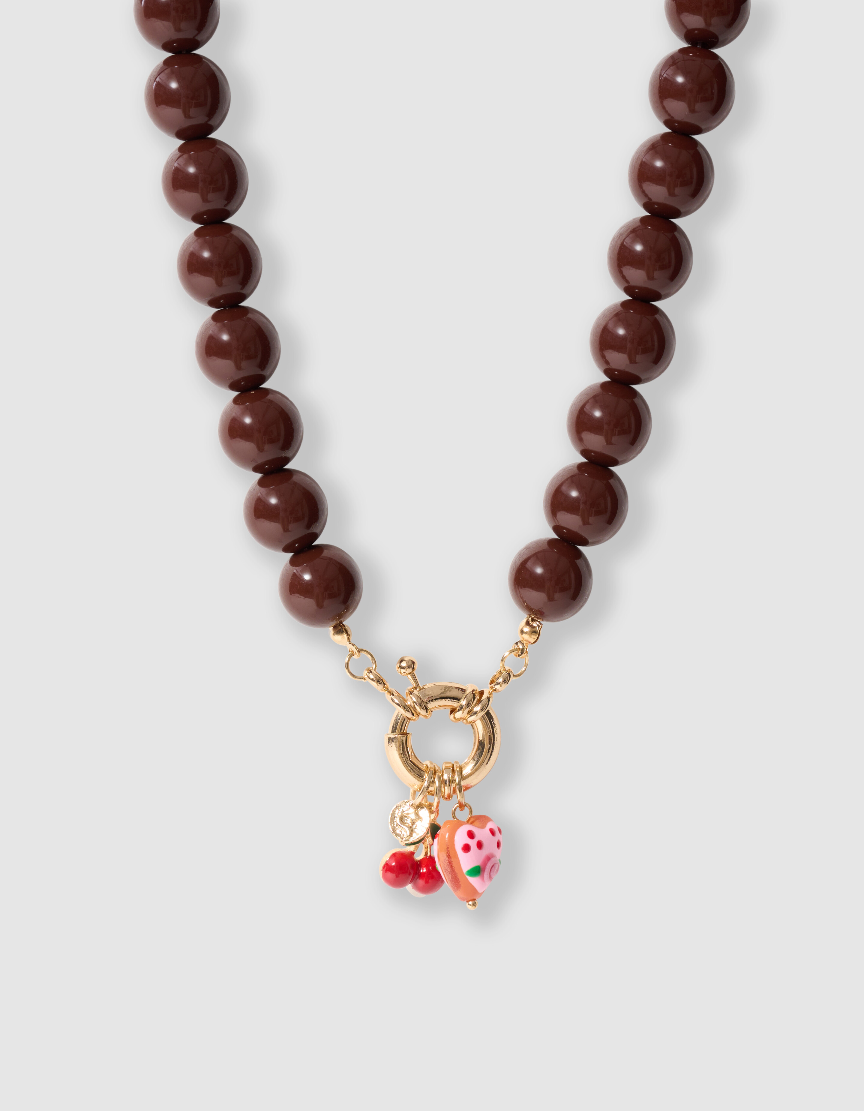 Perlenanh&auml;nger Kette Braun SHOEBY ACCESSOIRES