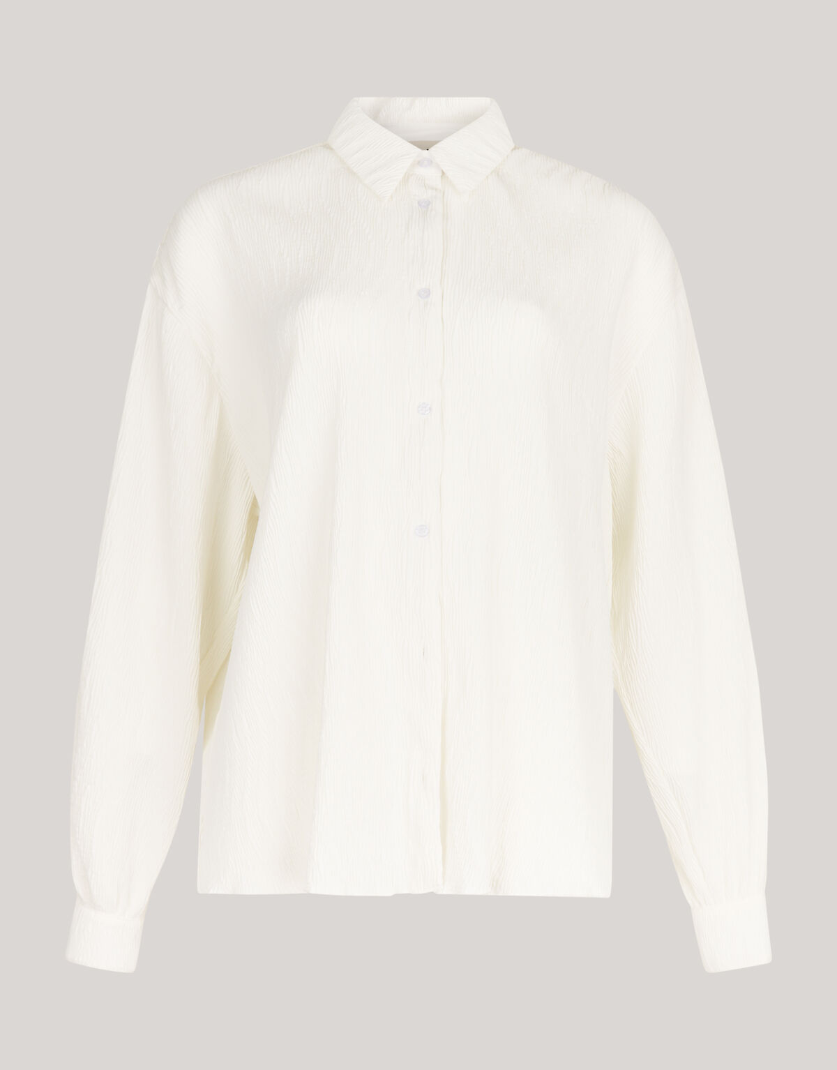 Plissee-Kr&auml;uselbluse Wit SHOEBY WOMEN