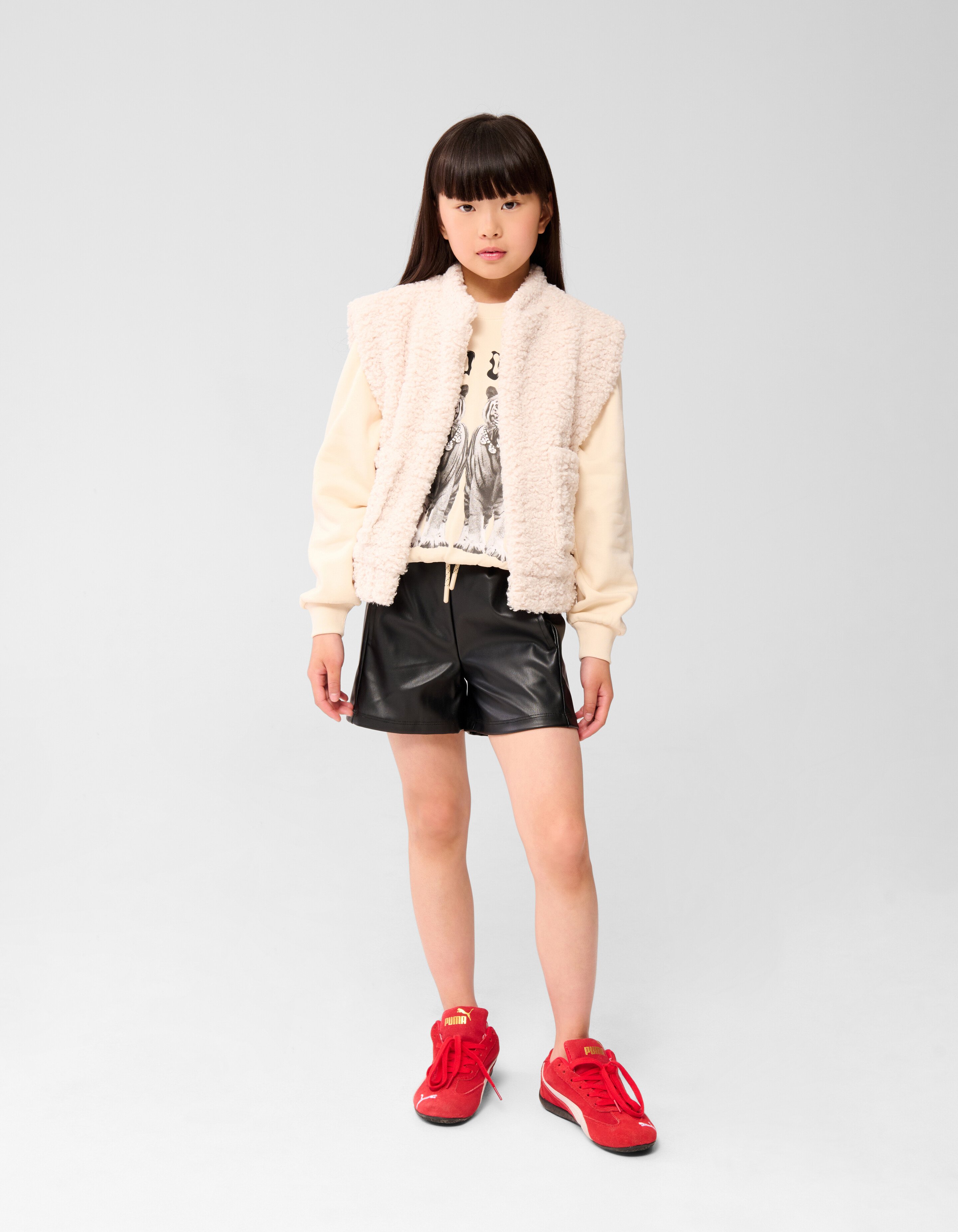 Teddy Gilet Gebrochenes Weiß SHOEBY GIRLS