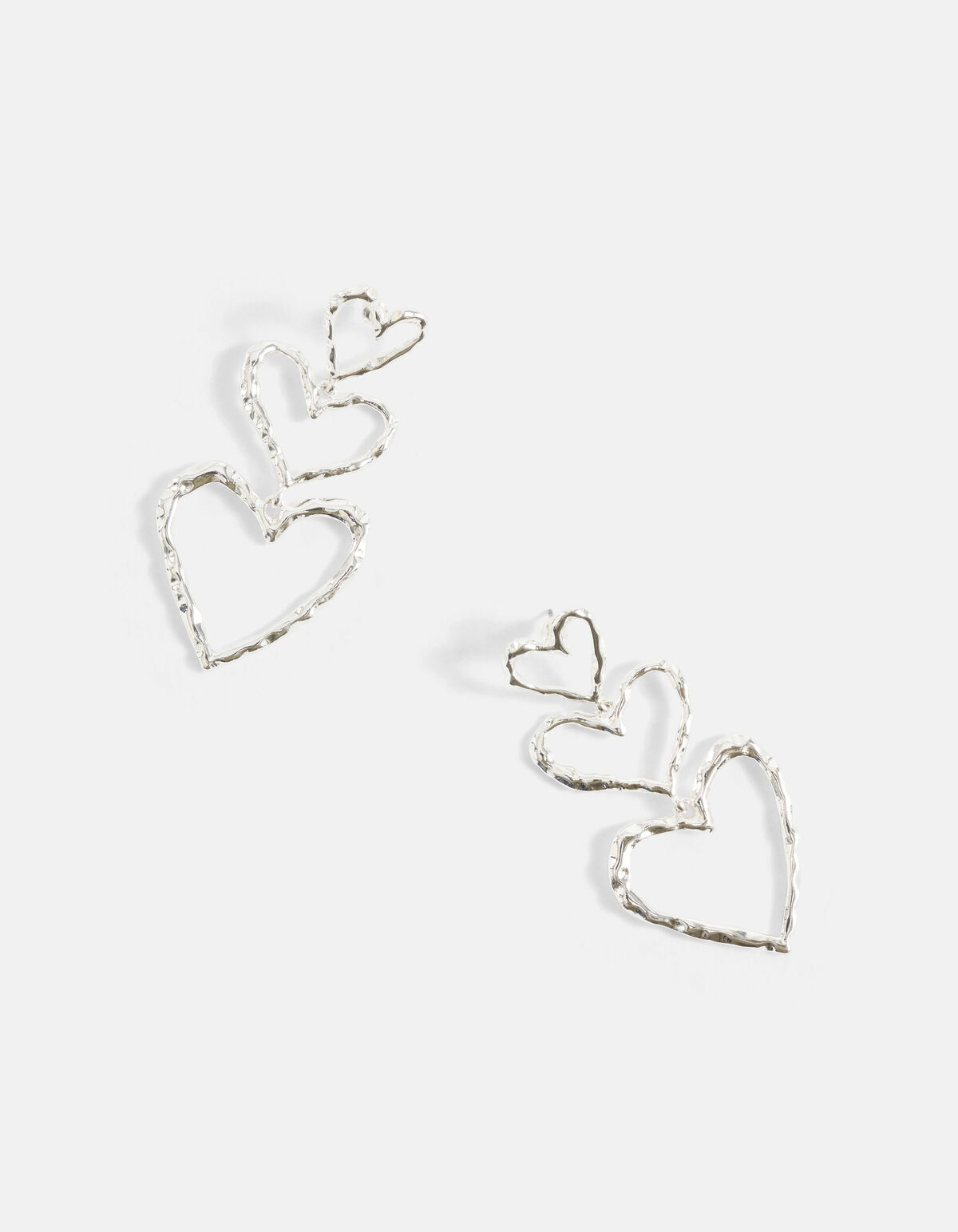 Triple Heart Oorbellen Zilver SHOEBY ACCESSOIRES