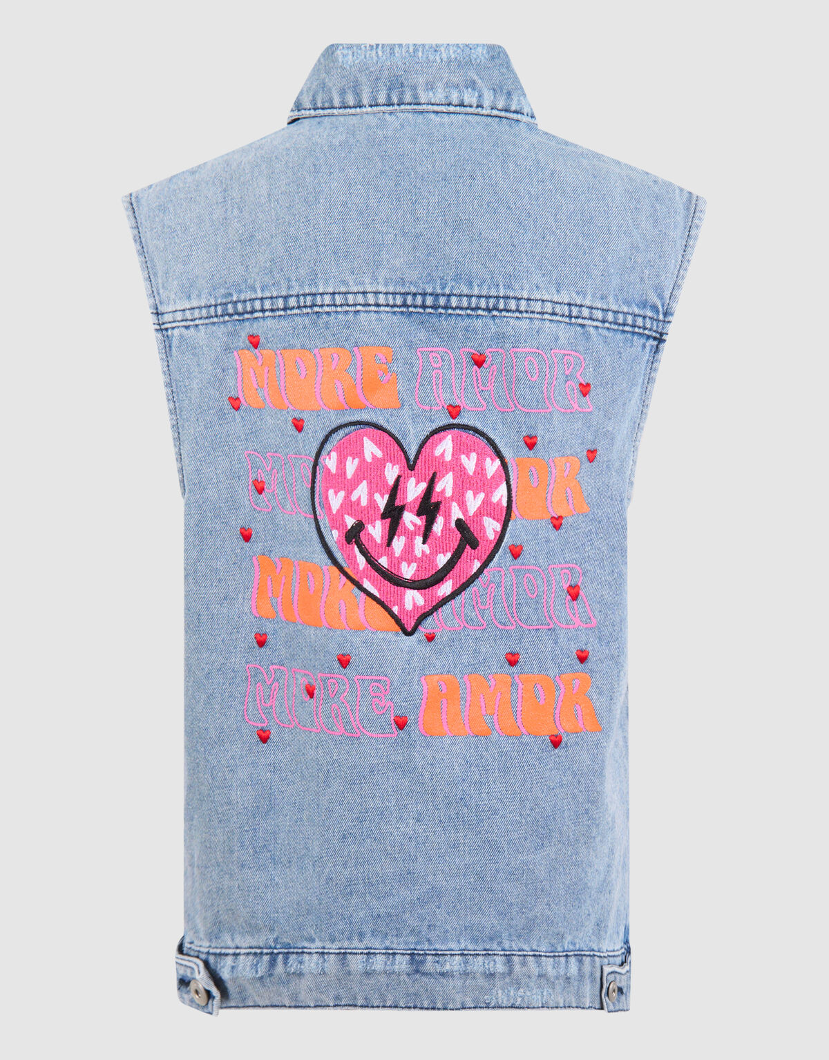 Embroidery Denim Gilet Blauw SHOEBY GIRLS
