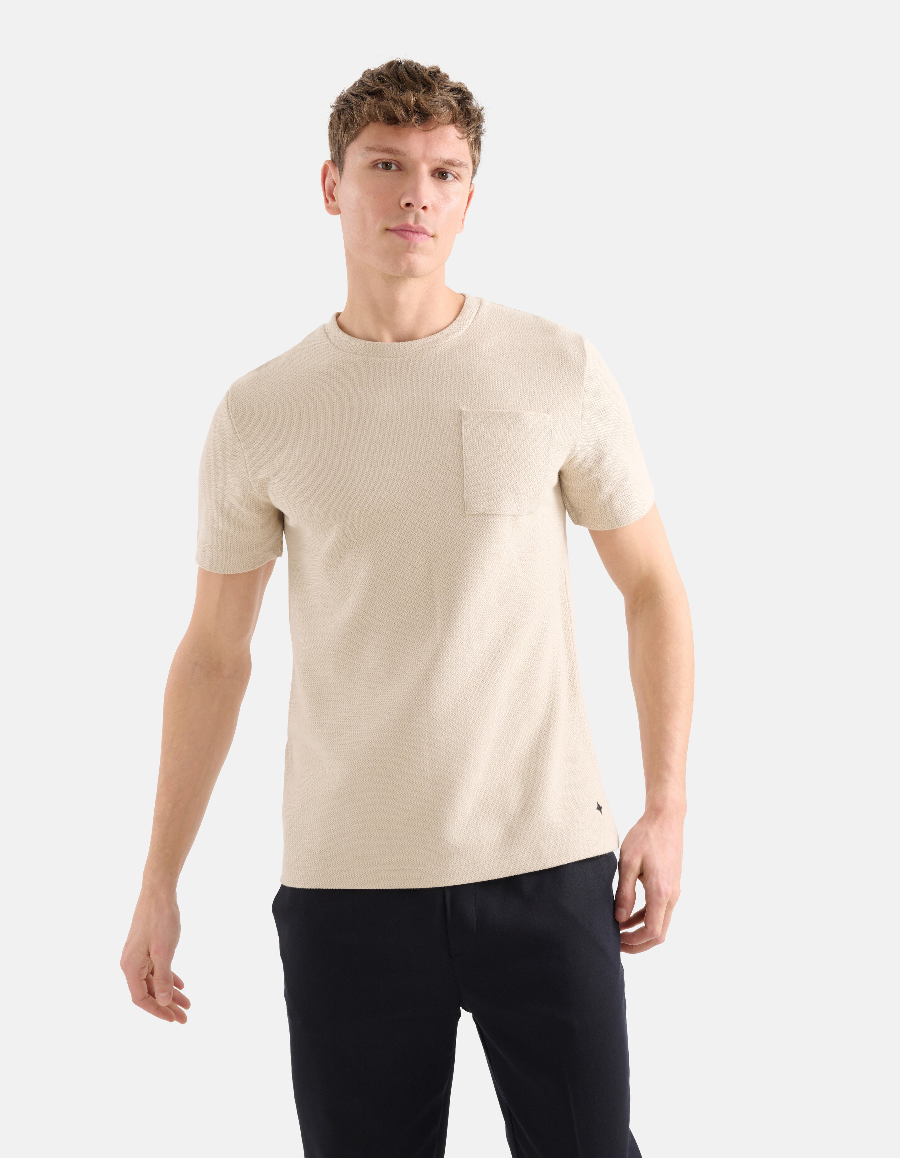 Textur-T-Shirt Beige SHOEBY MEN