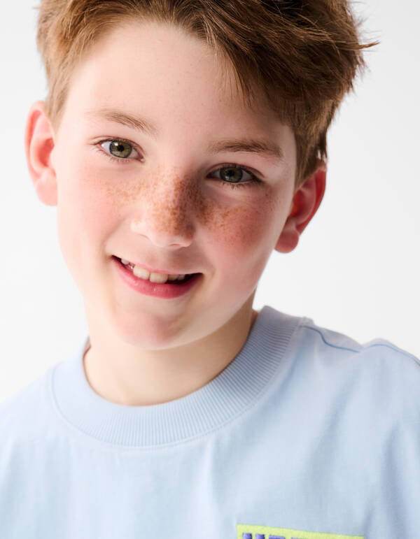 Smiley Artwork T-shirt Hellblau SHOEBY BOYS