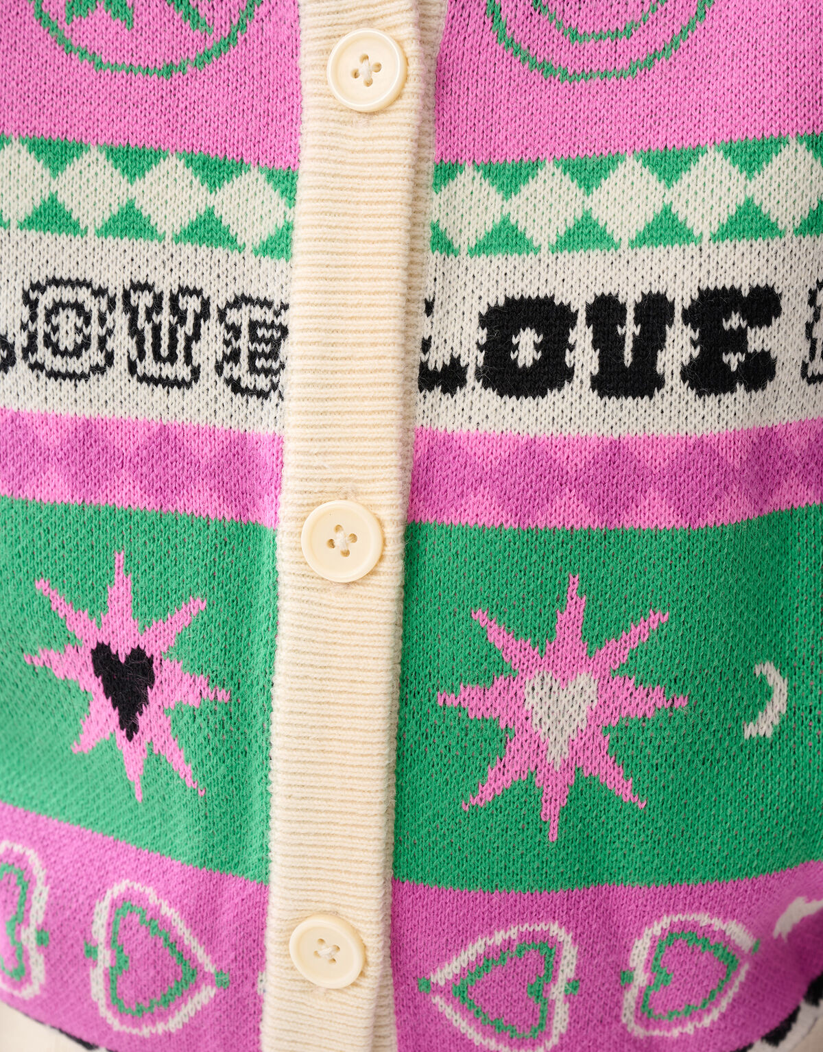 Bedruckte Strickjacke Off White SHOEBY GIRLS