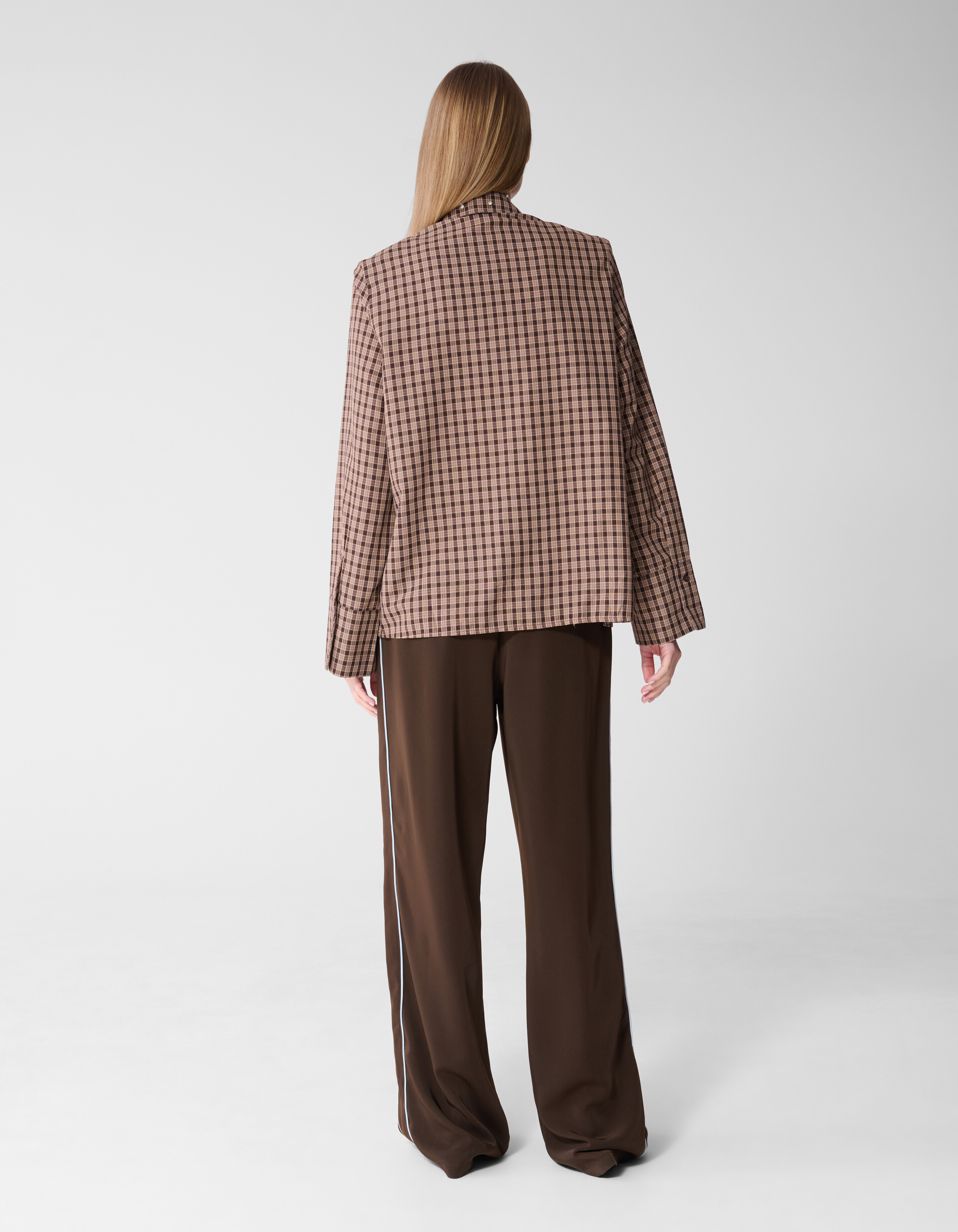 Ruiten Shoulder Strass Blouse Bruin SHOEBY WOMEN