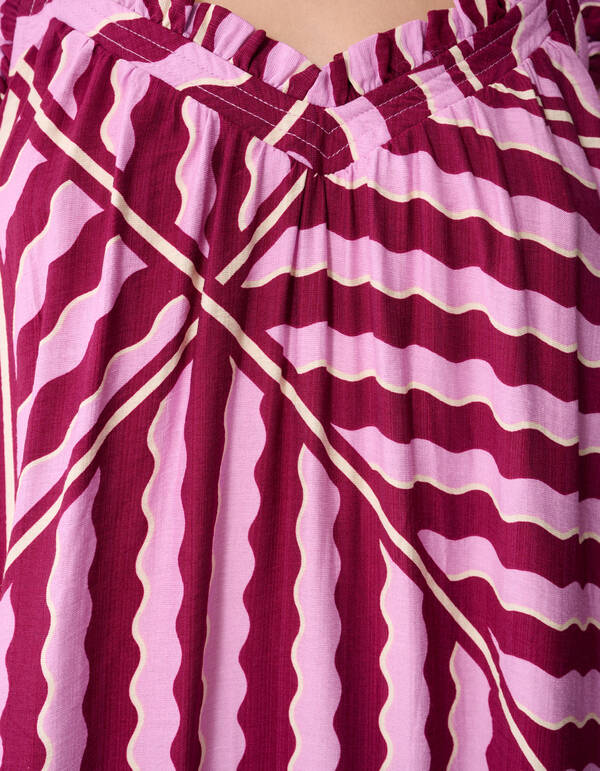 Maxikleid mit Wellenmuster in Rosa/Lila SHOEBY WOMEN
