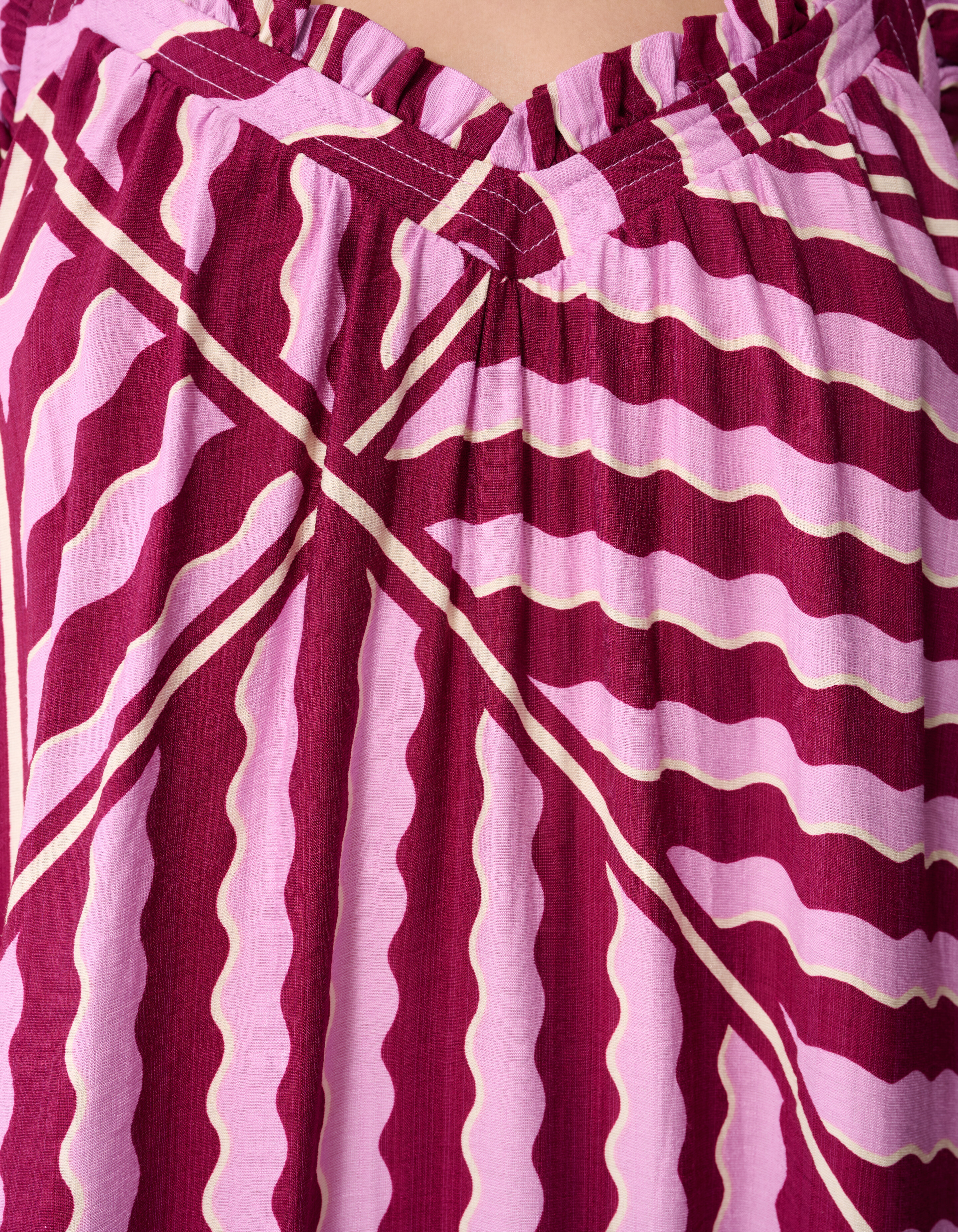 Maxikleid mit Wellenmuster in Rosa/Lila SHOEBY WOMEN