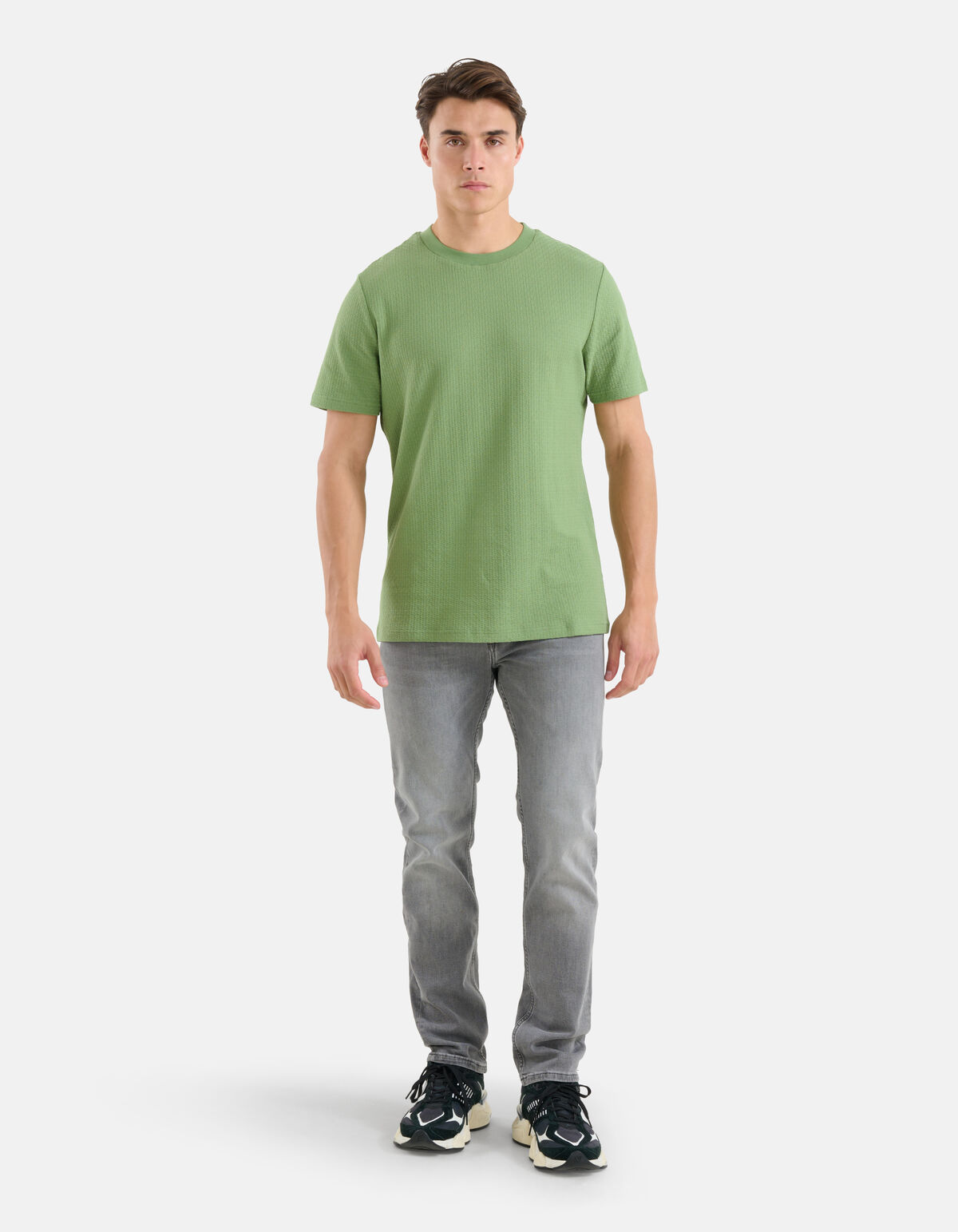 Jacquard T-shirt Groen SHOEBY MEN