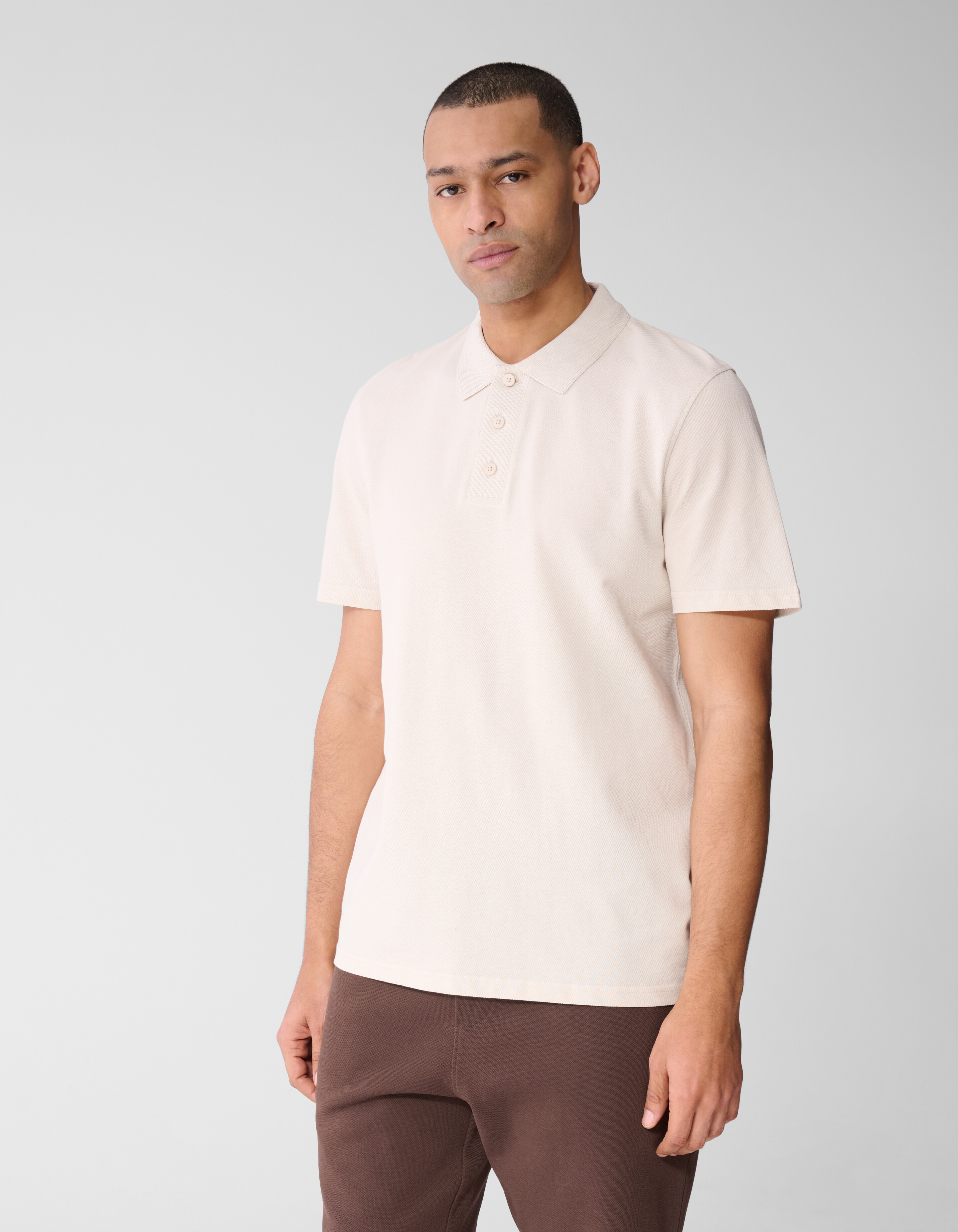 Strickpolo in gebrochenem Wei&szlig; SHOEBY MEN