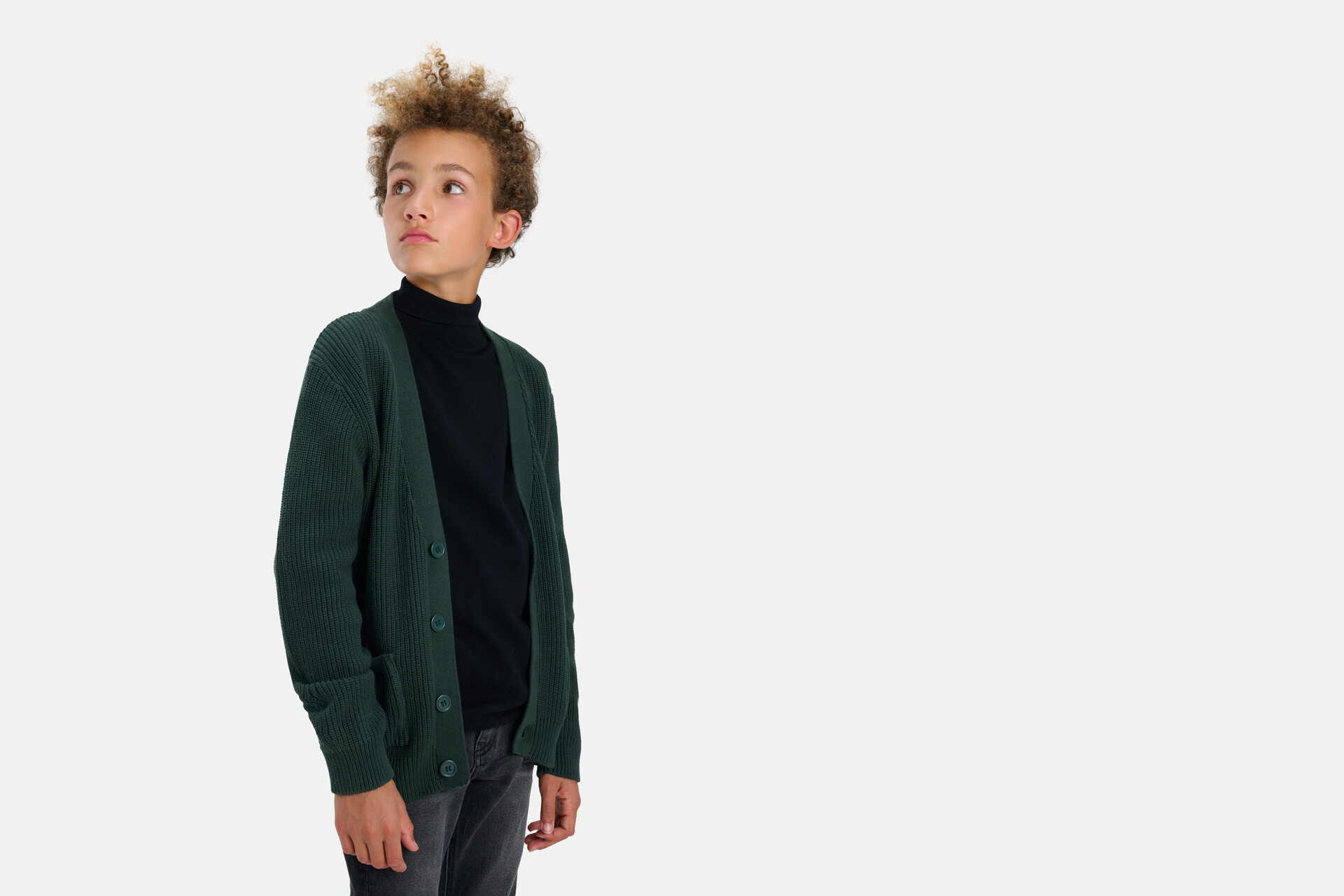 Dunkelgrüne Strickweste SHOEBY BOYS