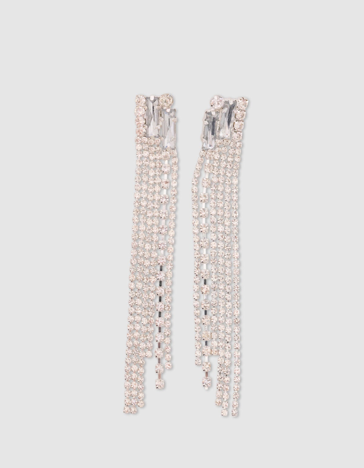 Lange Strass-Ohrringe aus Silber SHOEBY ACCESSOIRES