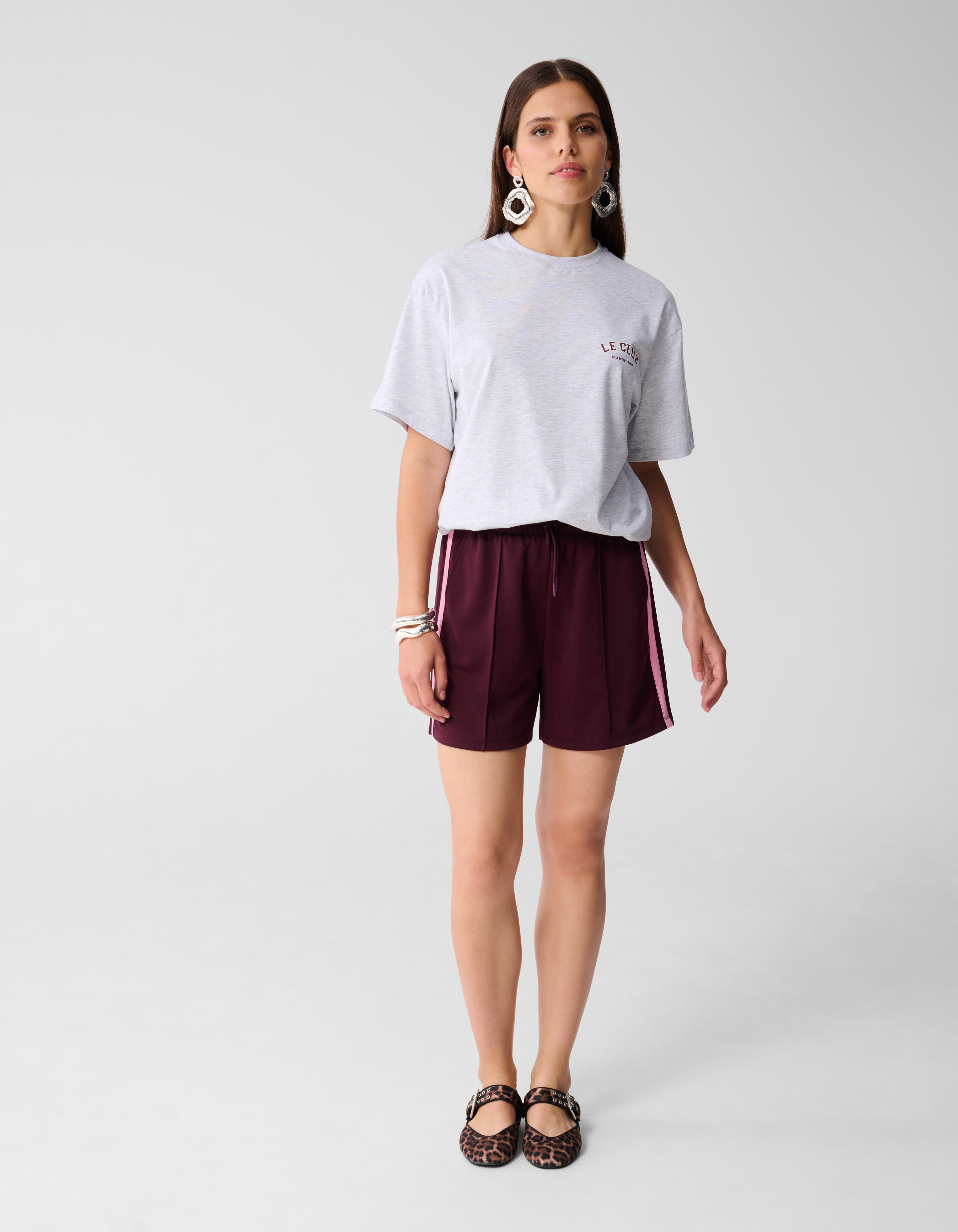 Übergroßes Le Club Artwork T-shirt Hellgrau SHOEBY WOMEN