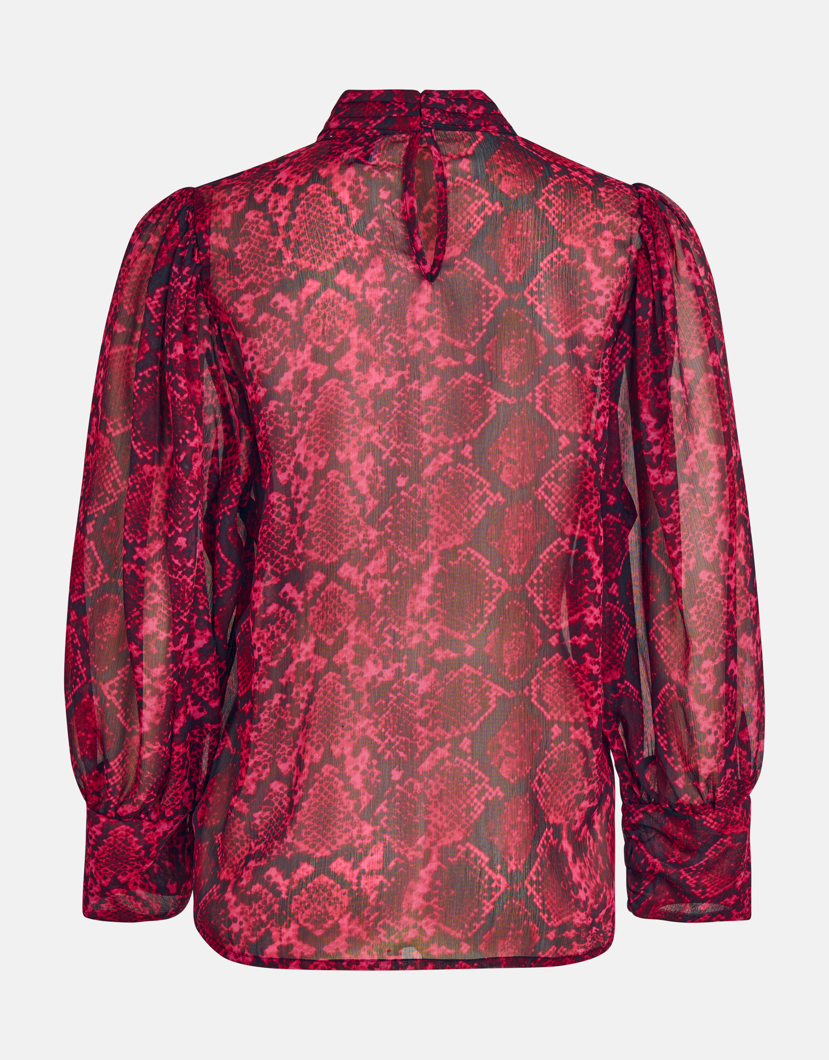 Chiffon-Bluse mit Schlangendruck Dunkelrosa SHOEBY WOMEN