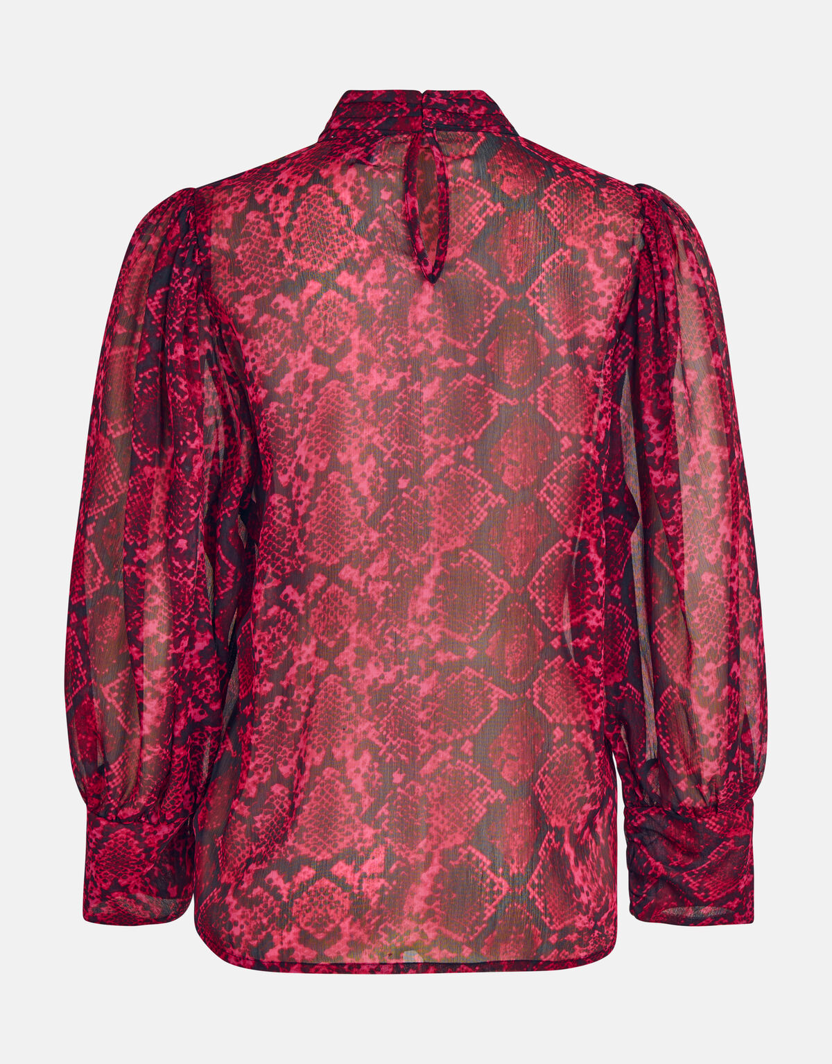 Chiffon-Bluse mit Schlangendruck Dunkelrosa SHOEBY WOMEN