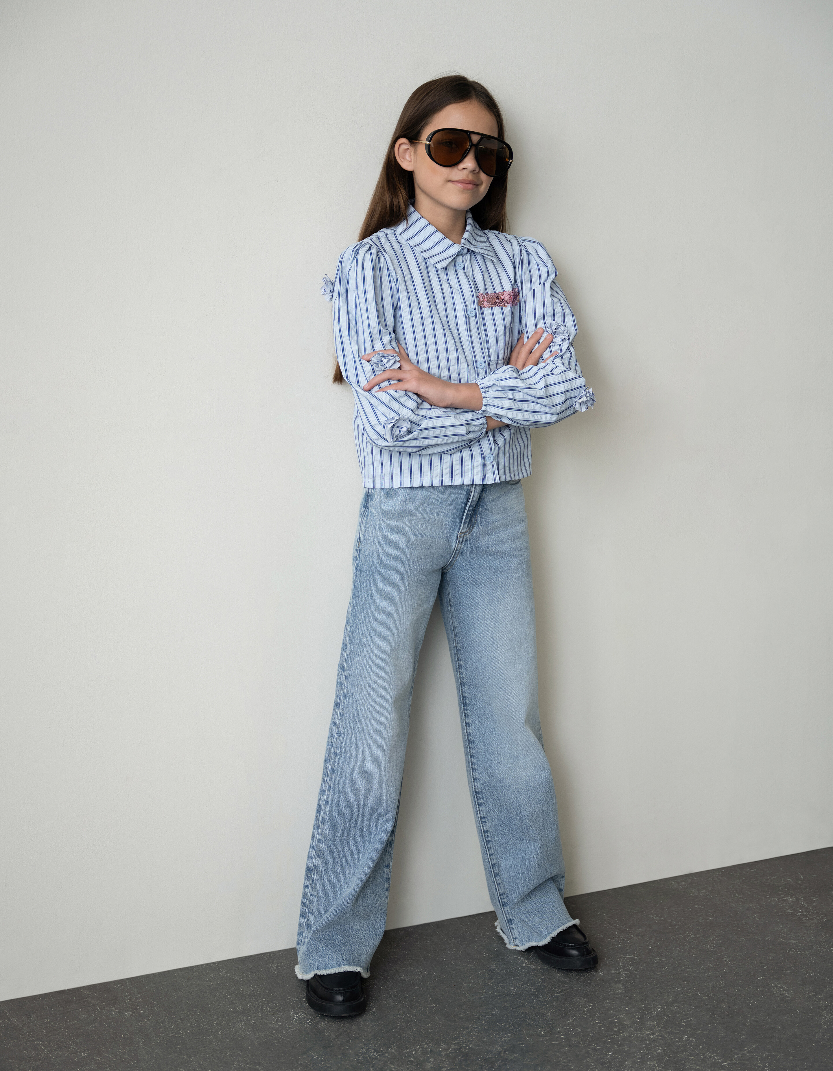 Wide Leg Fit Jeans Blau SHOEBY GIRLS