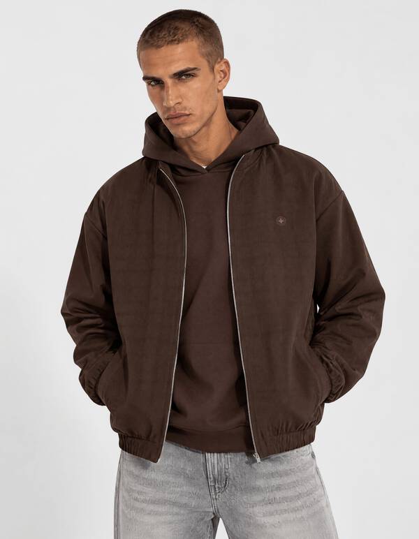 Seersucker Indoor Jacke Braun SHOEBY MEN