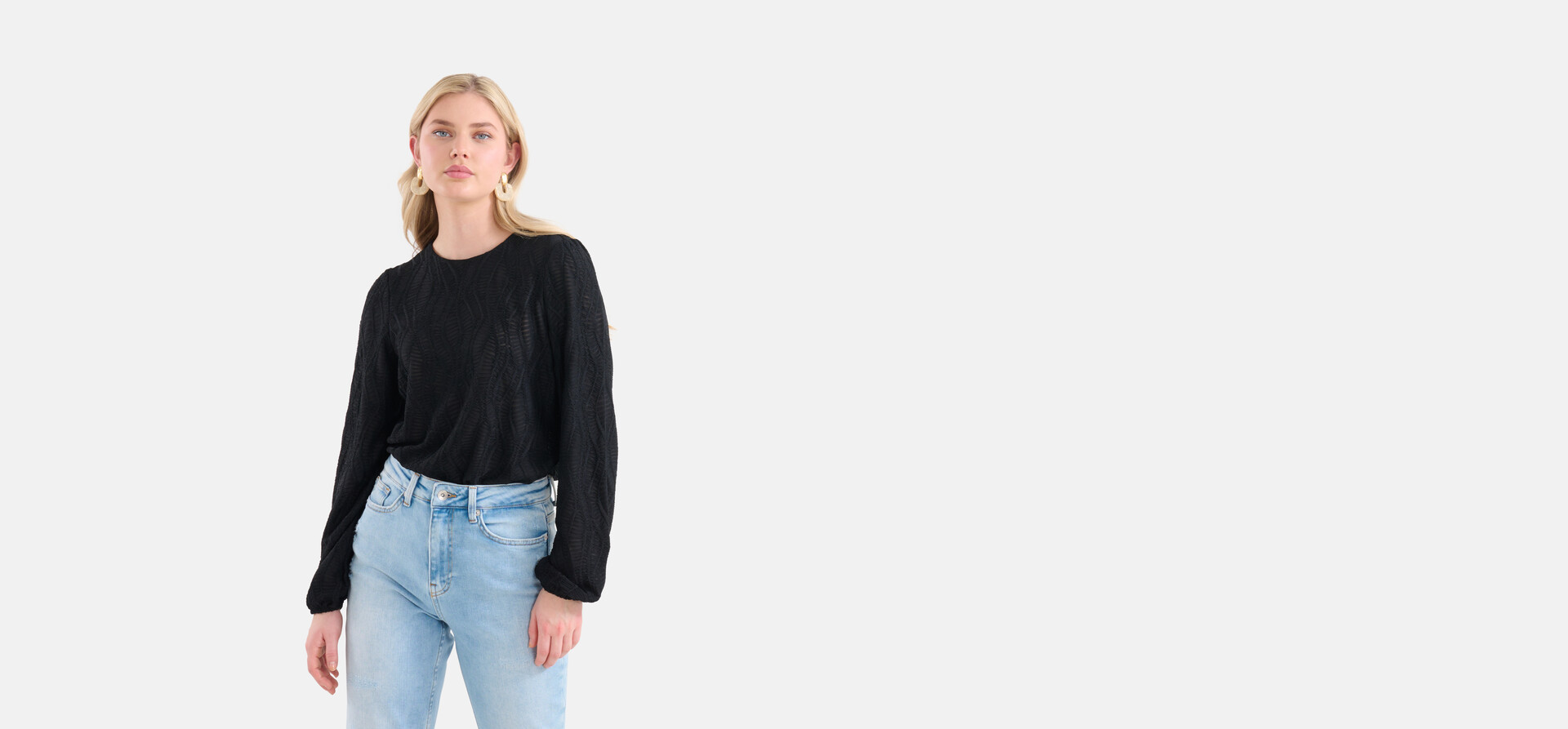 Textur Top Schwarz SHOEBY WOMEN