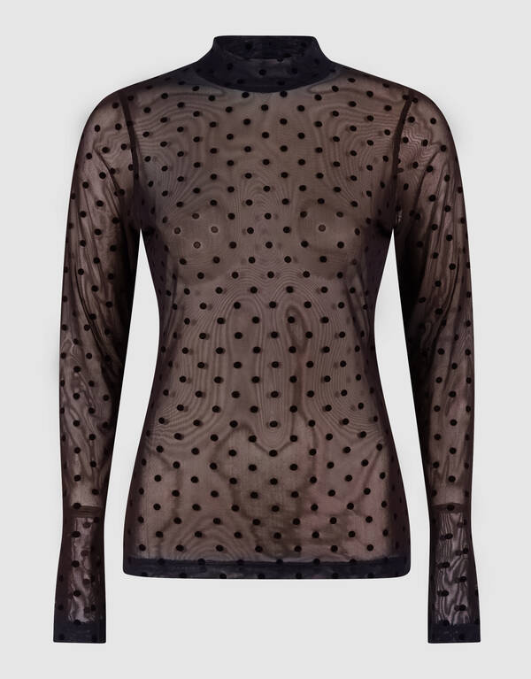 Mesh Punkte Top Schwarz SHOEBY WOMEN