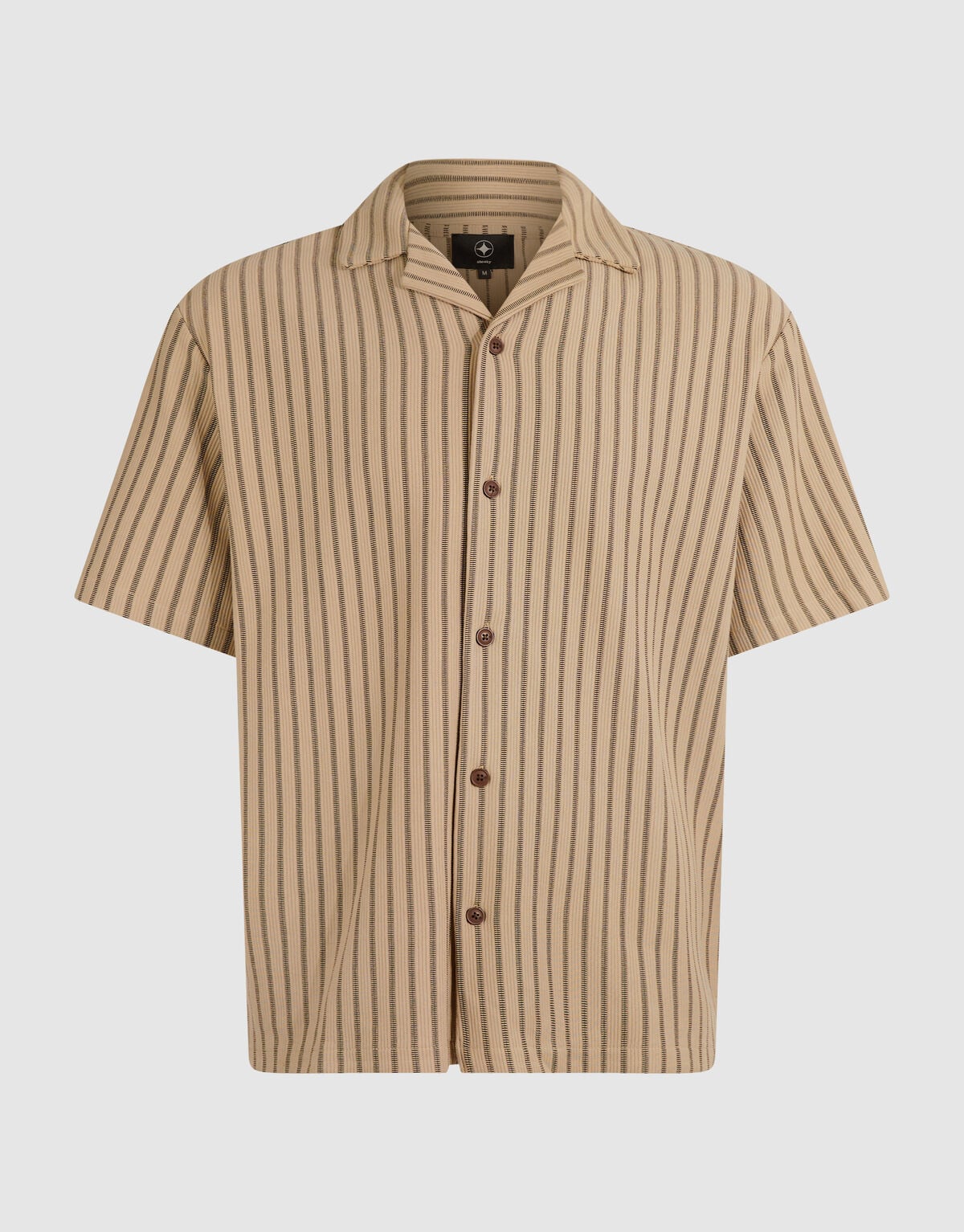 Pinstripe Rib Overhemd Zand SHOEBY MEN