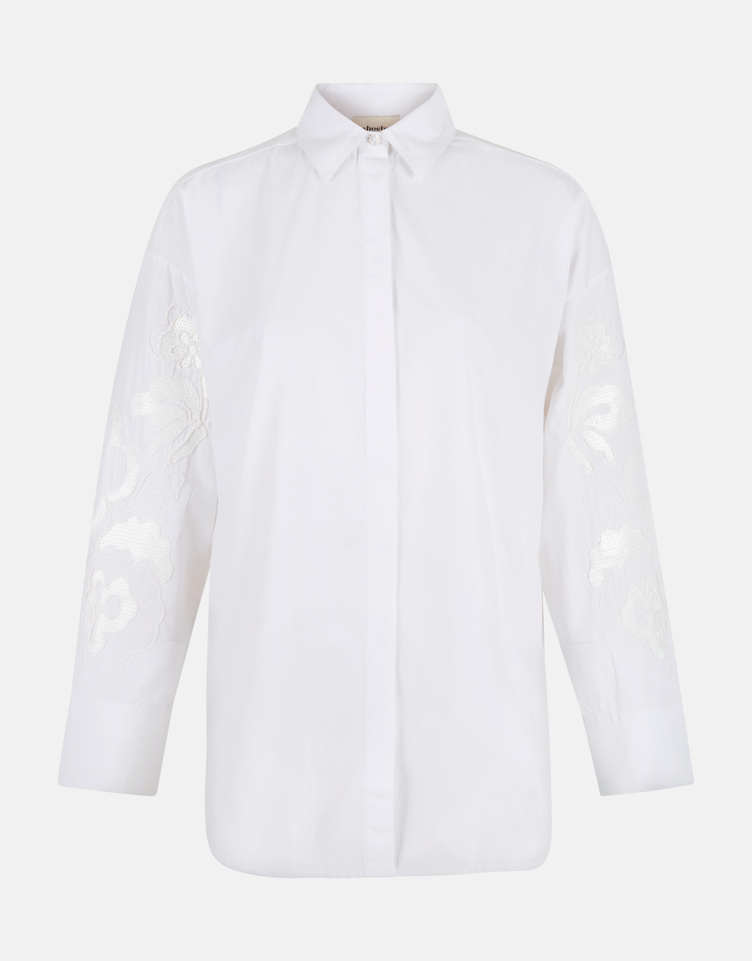 Pailletten Popeline Bluse Weiß SHOEBY WOMEN