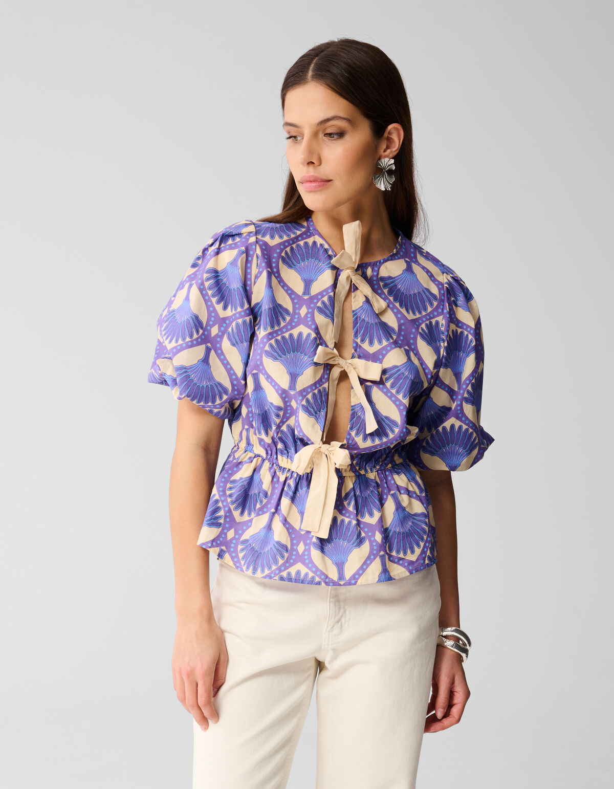 Bedrucktes Schleifentop Lila SHOEBY WOMEN