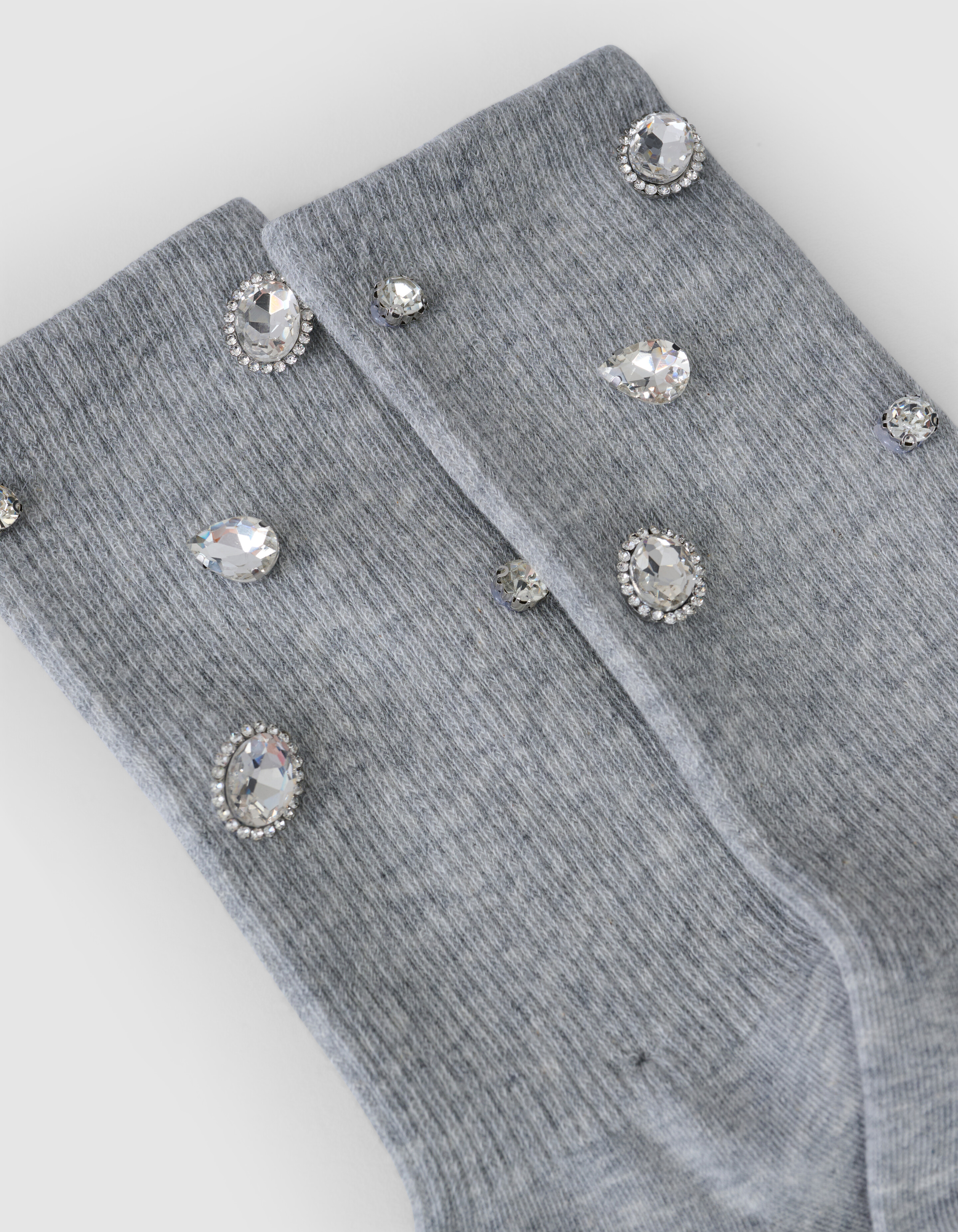 Strass-Socken Hellgrau SHOEBY ACCESSOIRES