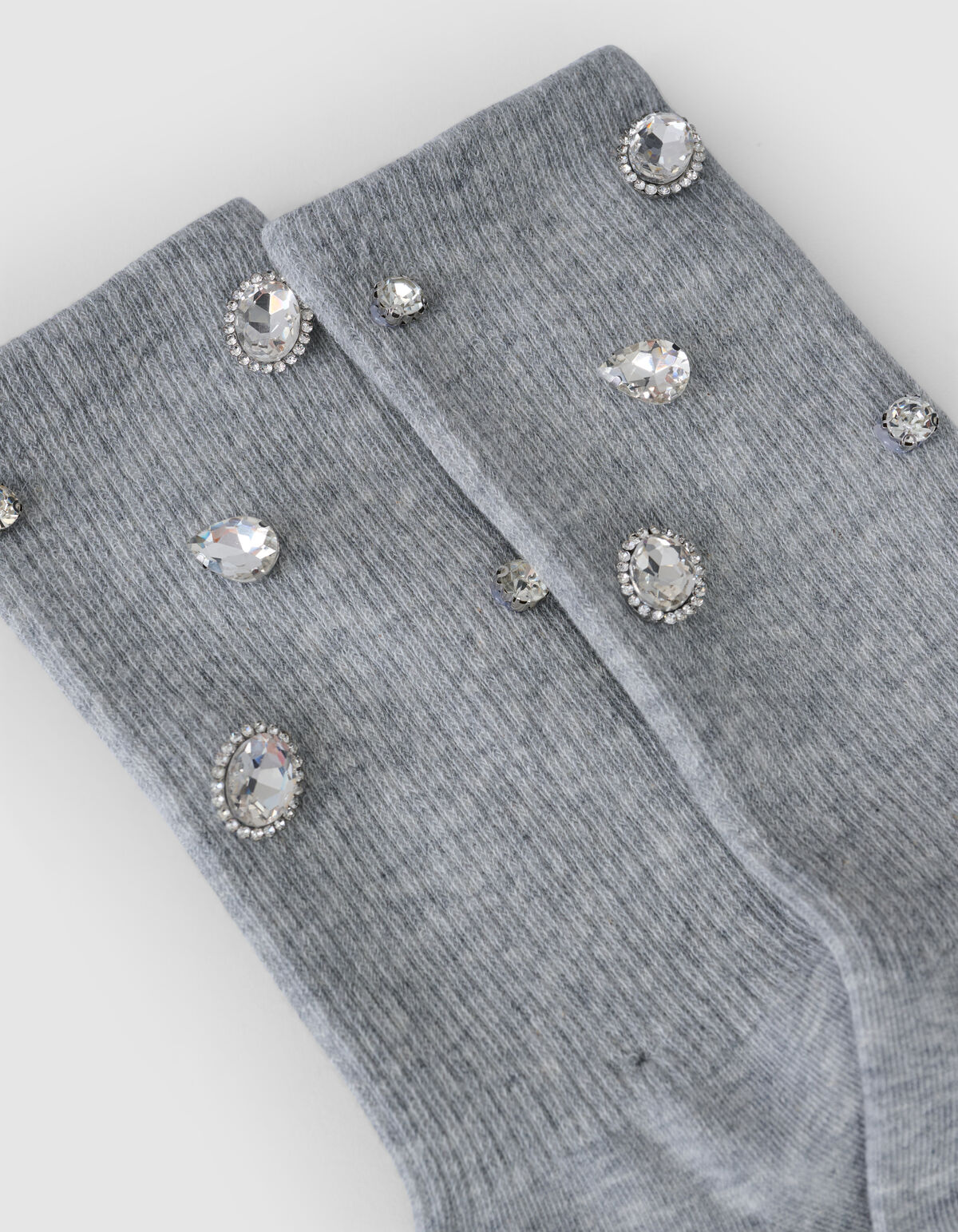 Strass-Socken Hellgrau SHOEBY ACCESSOIRES