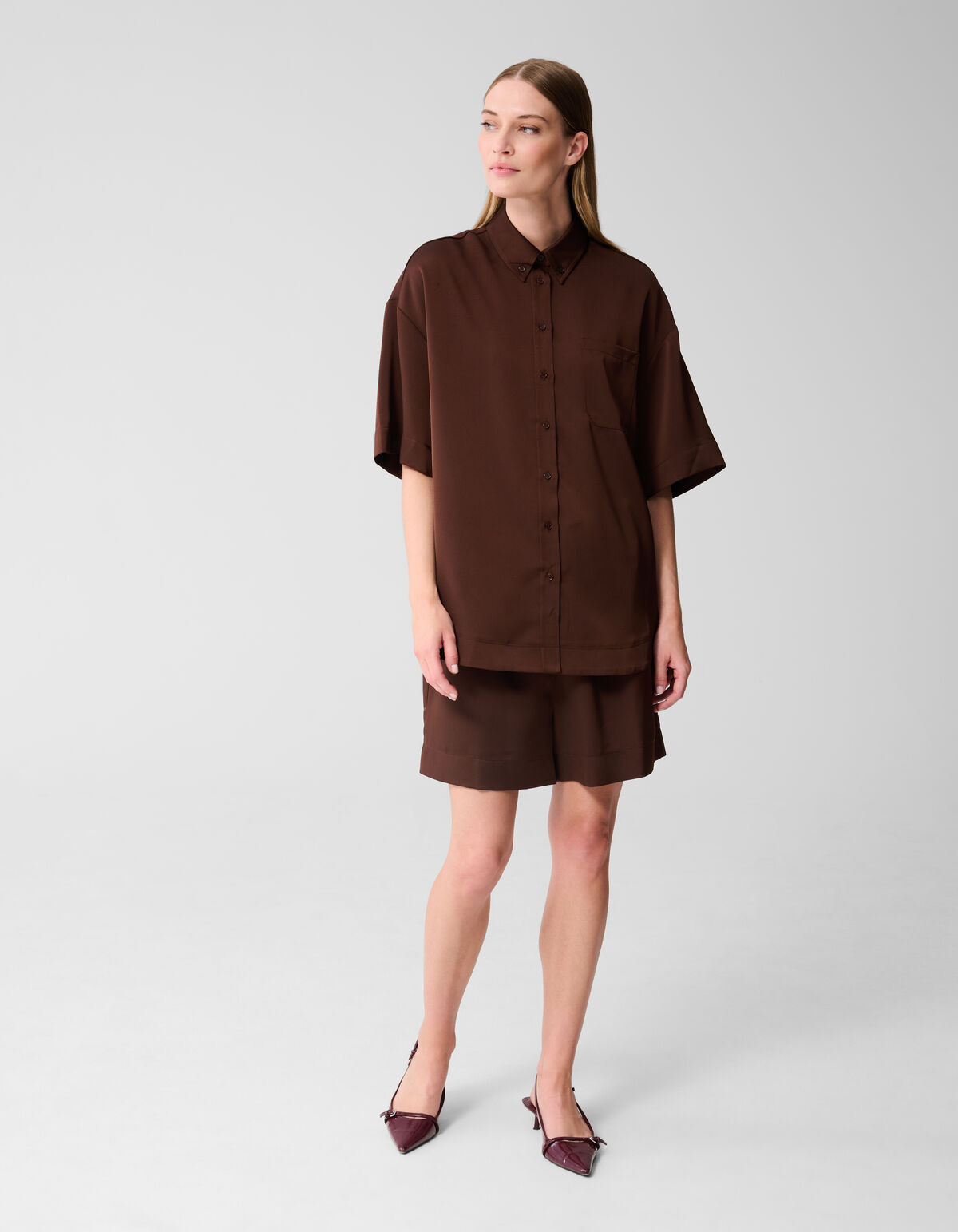 Bluse in Übergröße Dunkelbraun SHOEBY WOMEN