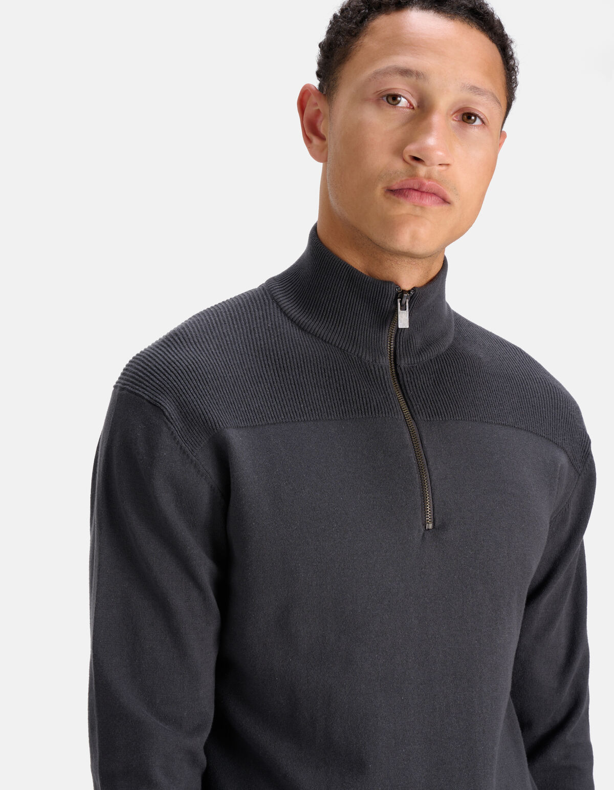 Pullover mit Reißverschluss Anthrazit SHOEBY MEN