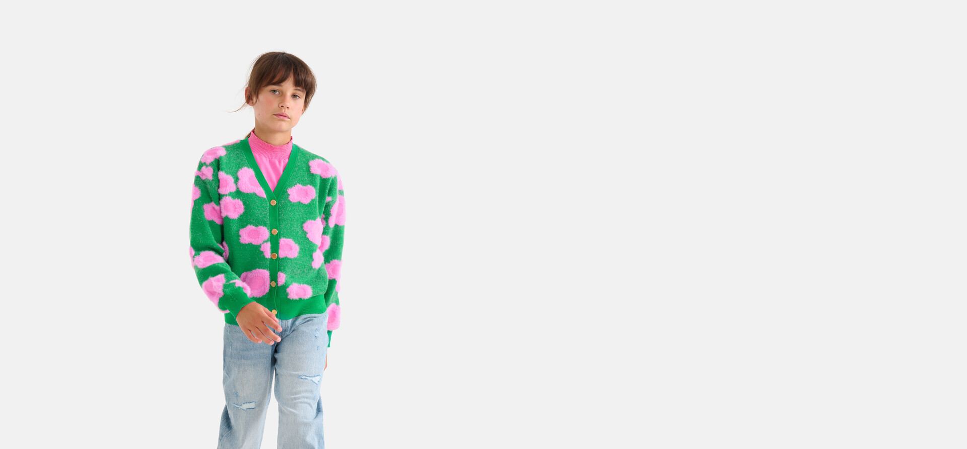 Bloemenprint Vest Groen SHOEBY GIRLS